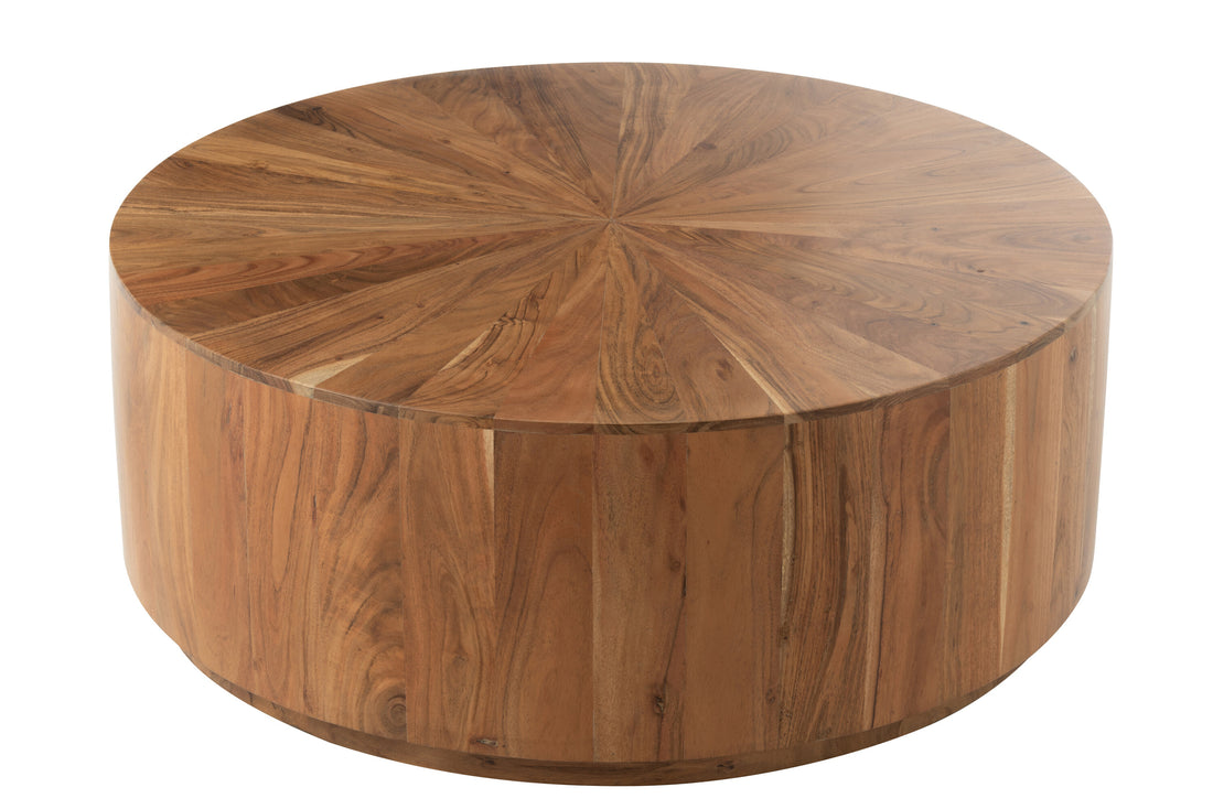 Salontafel rond acaciahout/MDF natuurlijk