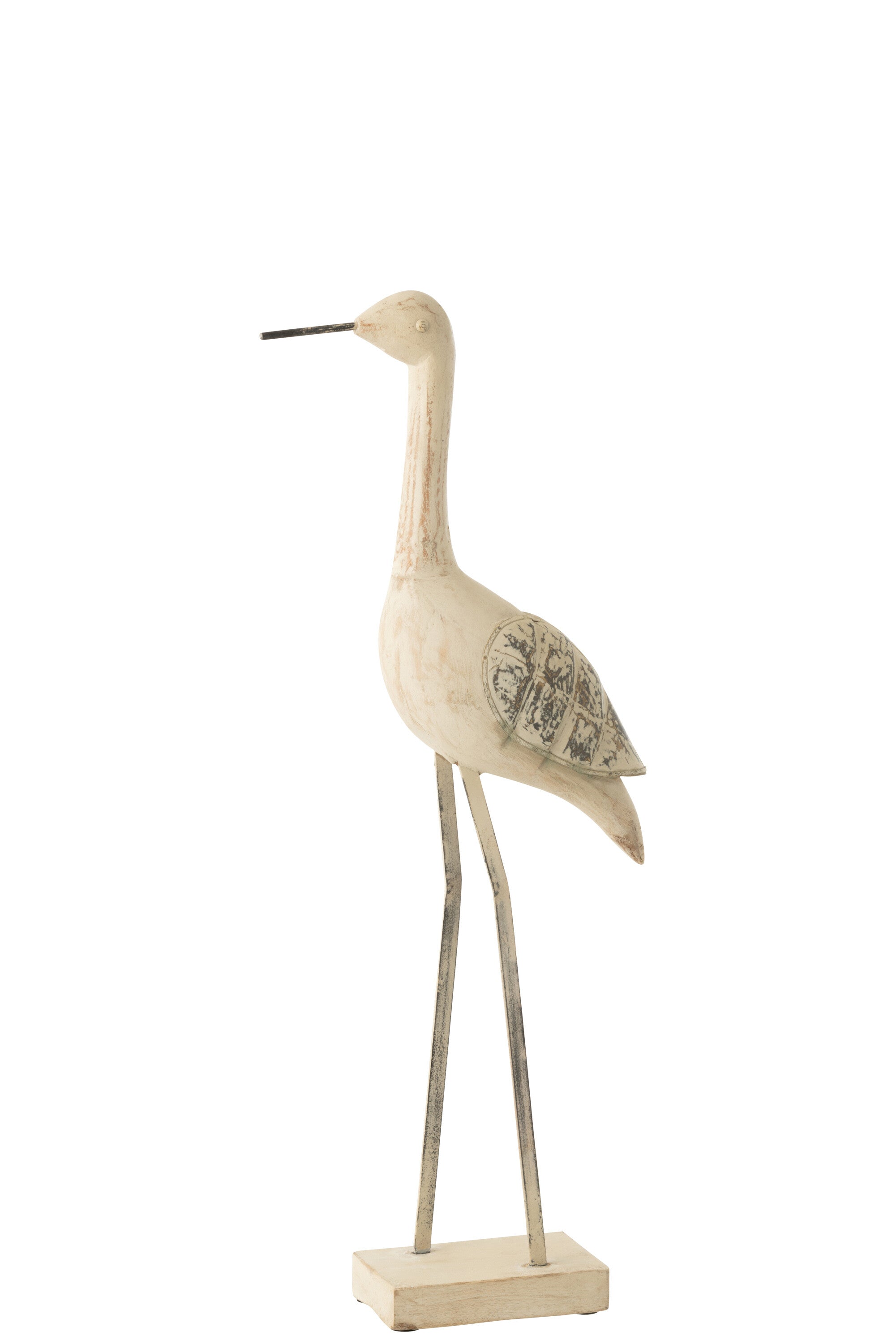 Decoratie Vogel Mangohout/Metaal Mix Groot