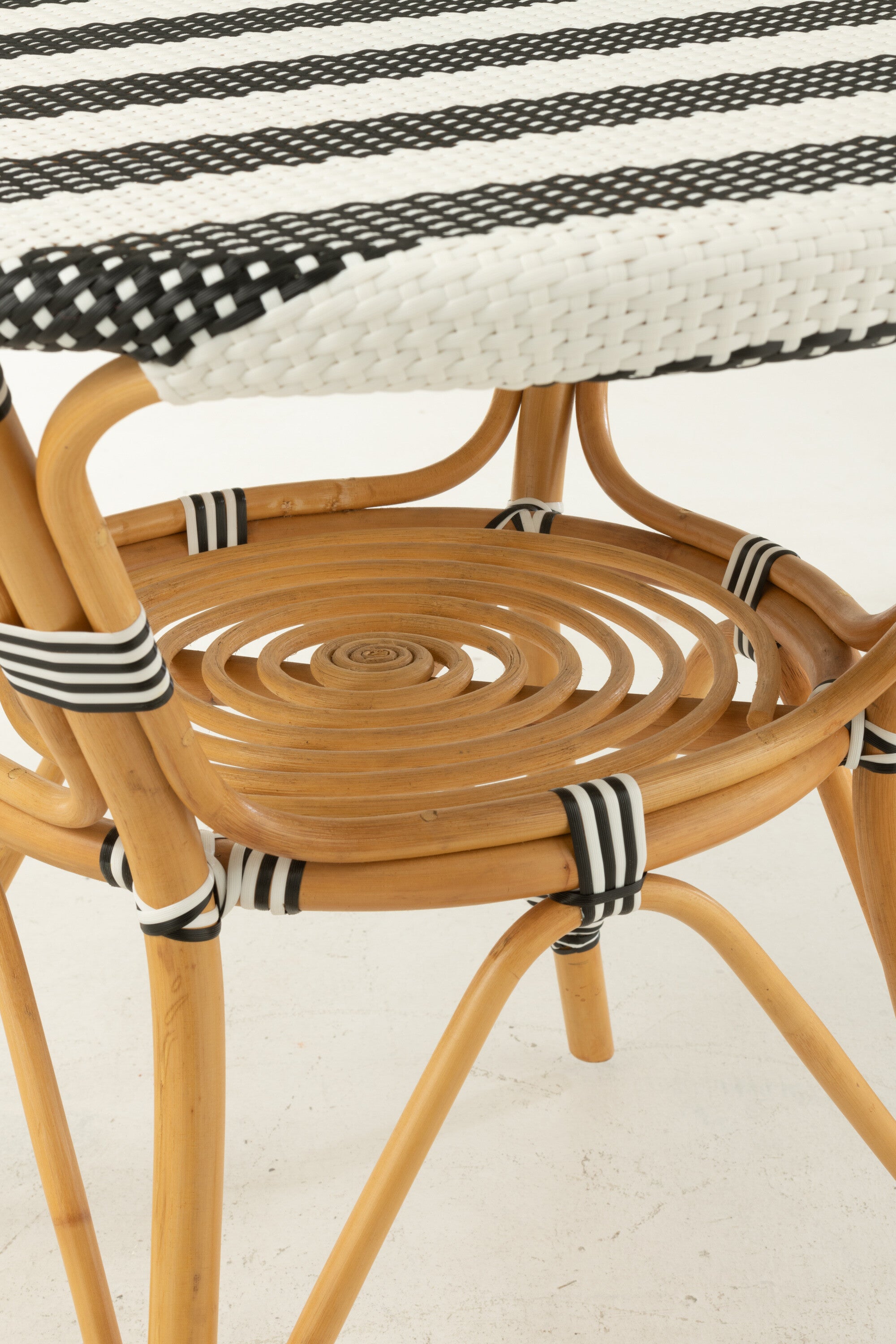 Eettafel Rotan Zwart/Wit