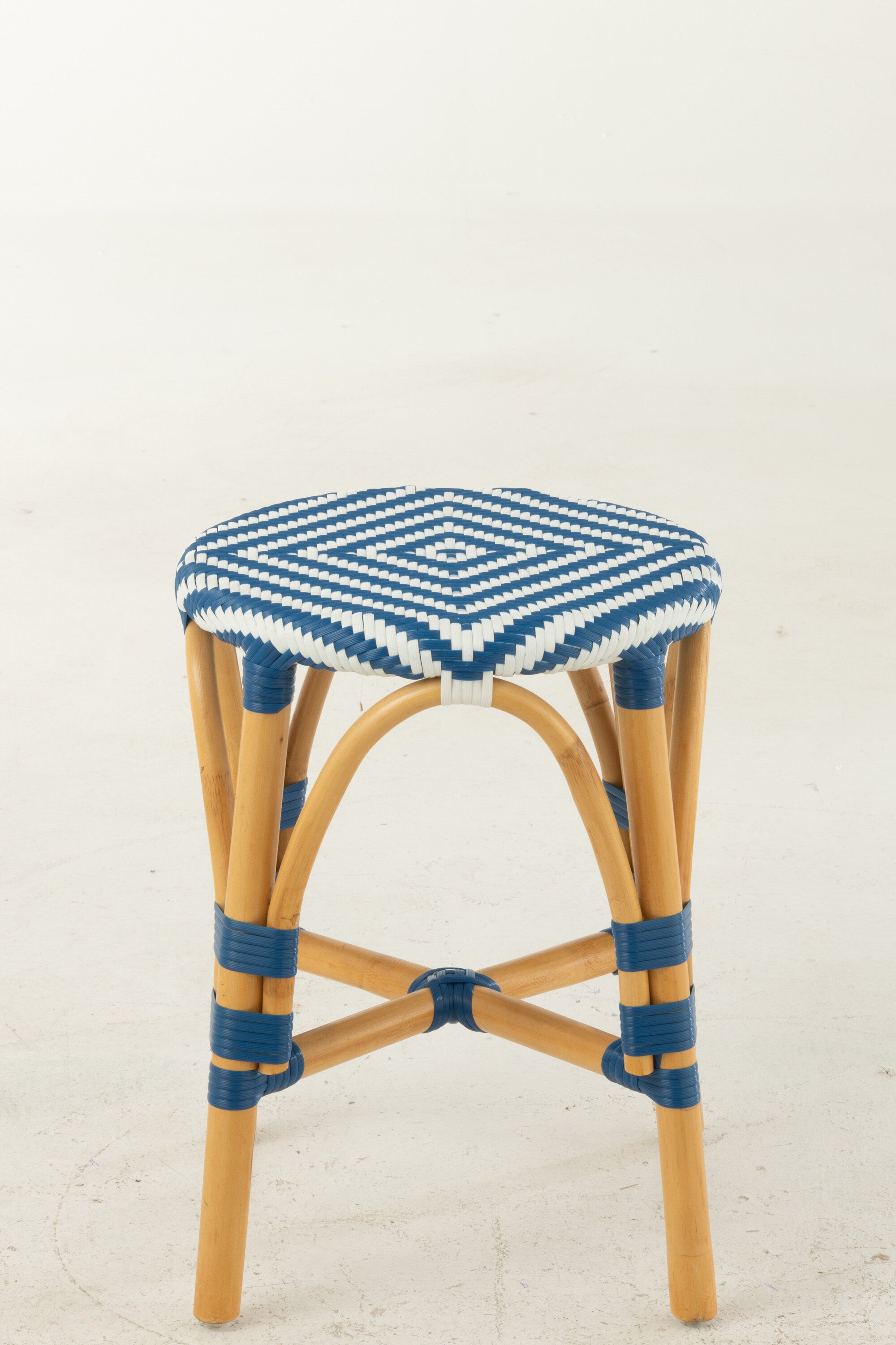 Kruk Rotan Blauw/Wit Klein