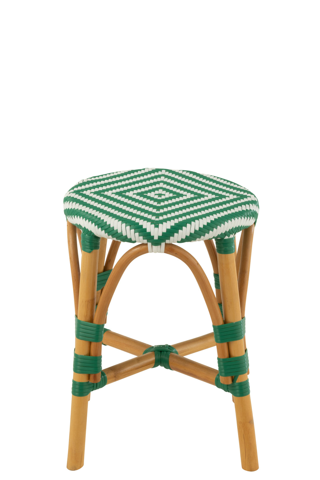 Kruk Rotan Donkergroen/Wit Klein