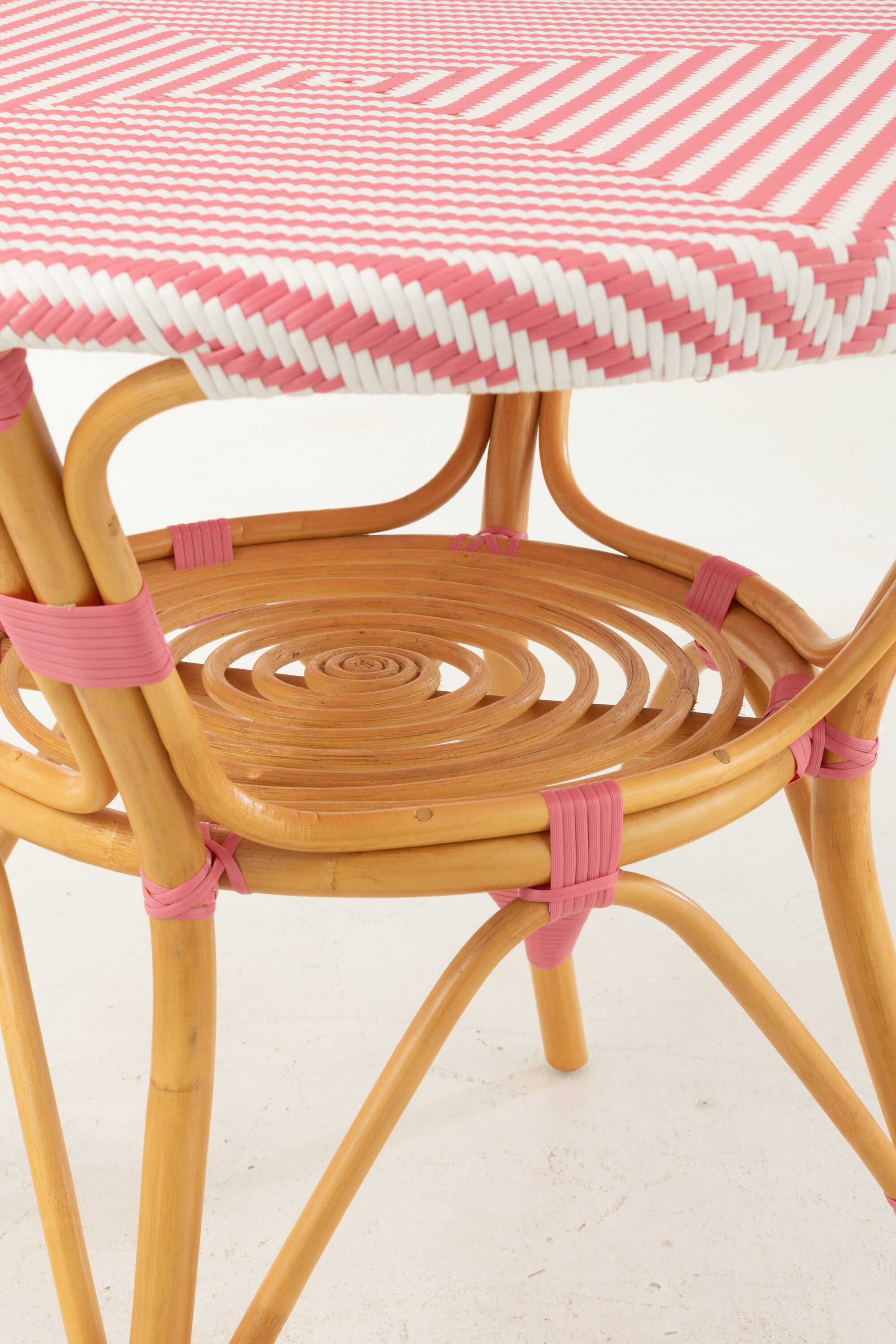 Eettafel Rotan Roze/Wit
