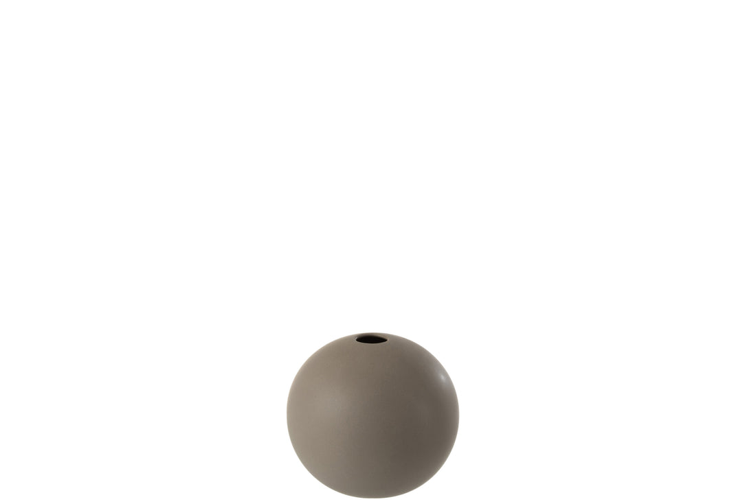 J-Line Vaas Bol Keramiek Donker Grijs Small - 11.50 cm hoog