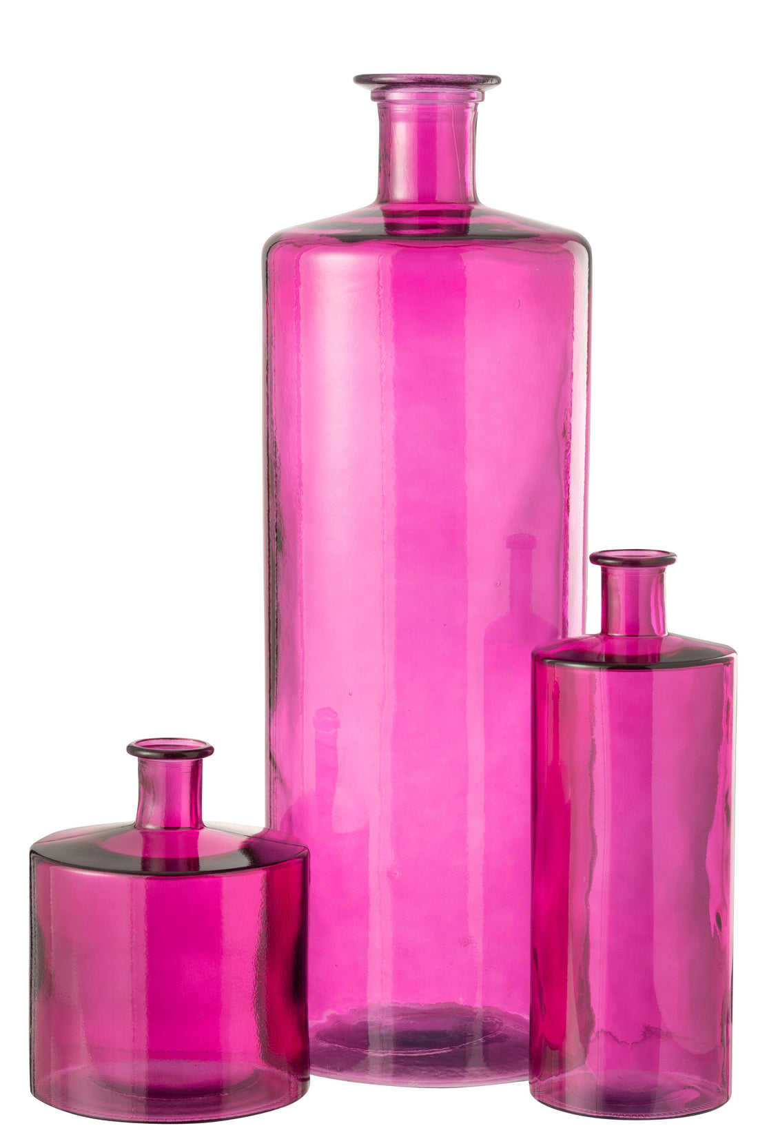 Vaas Fles Glas Roze Groot