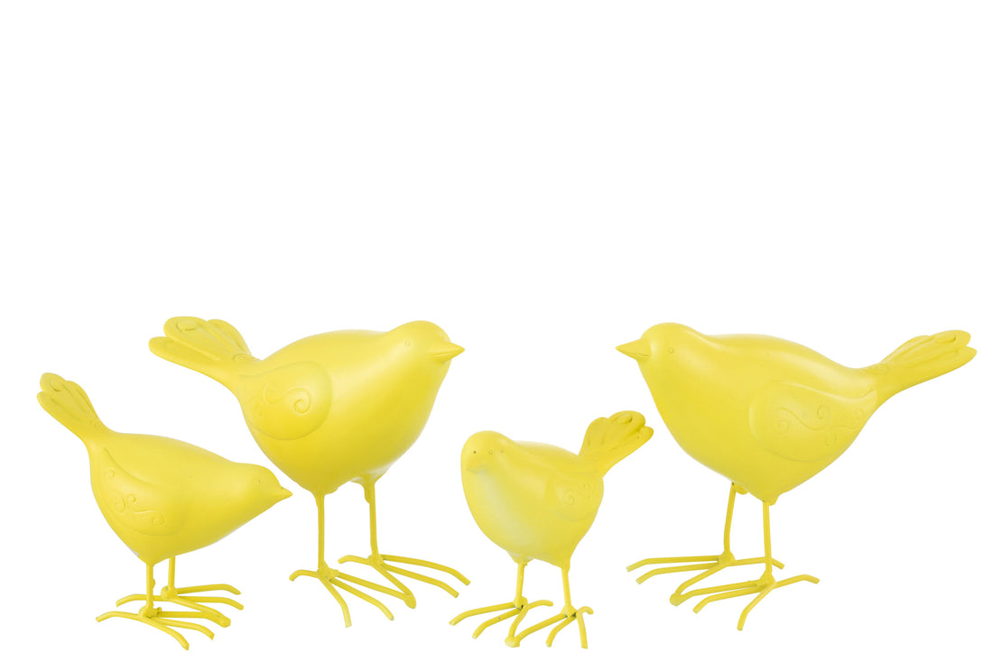 Vogel Polyresin Geel Groot Assortiment Van 2