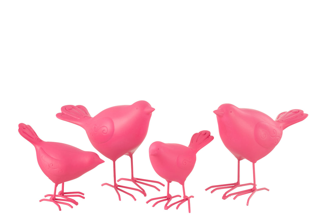 Vogel Polyresin Roze Groot Assortiment Van 2