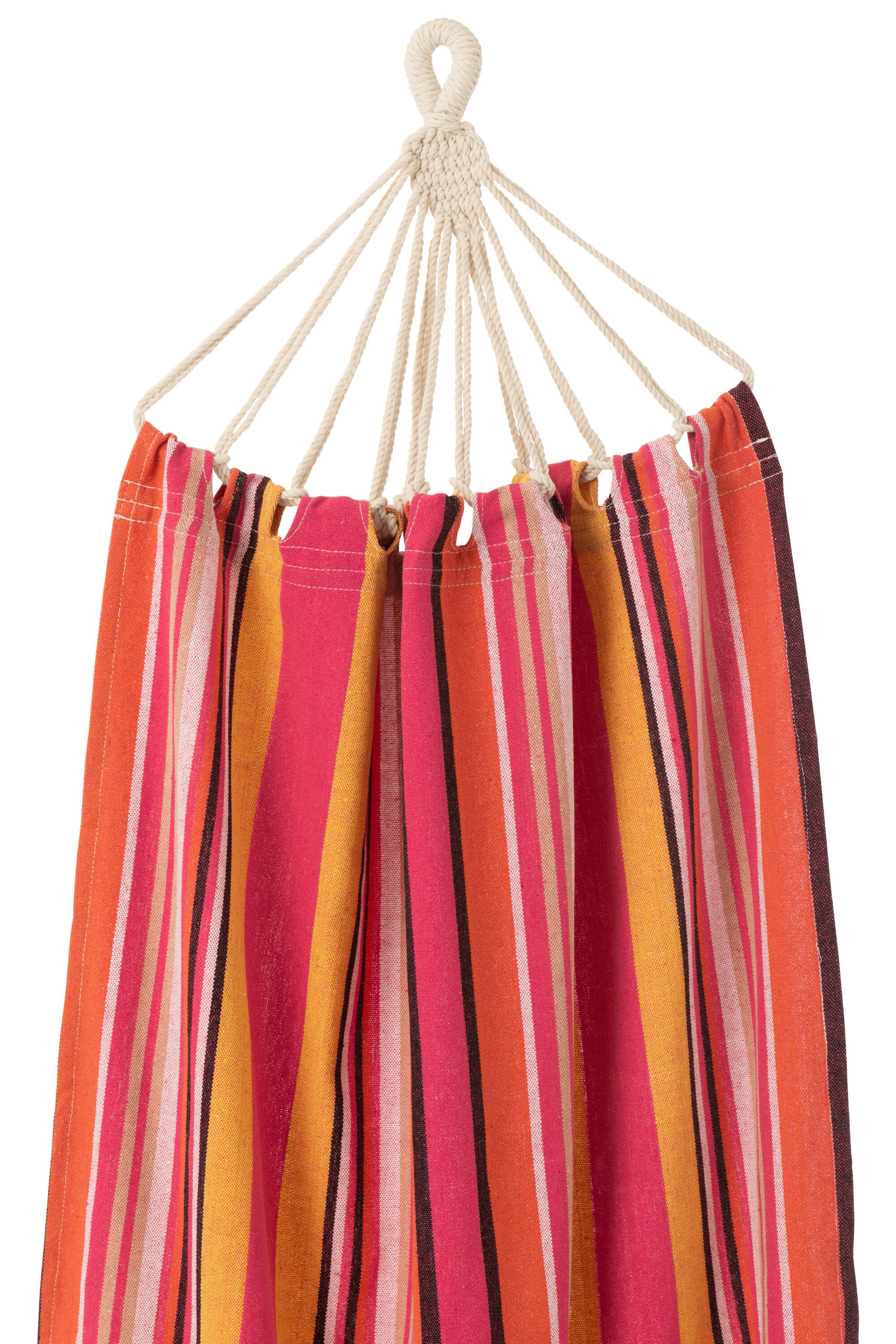 Hangmat Strepen Katoen/Polyester Felroze+Mix