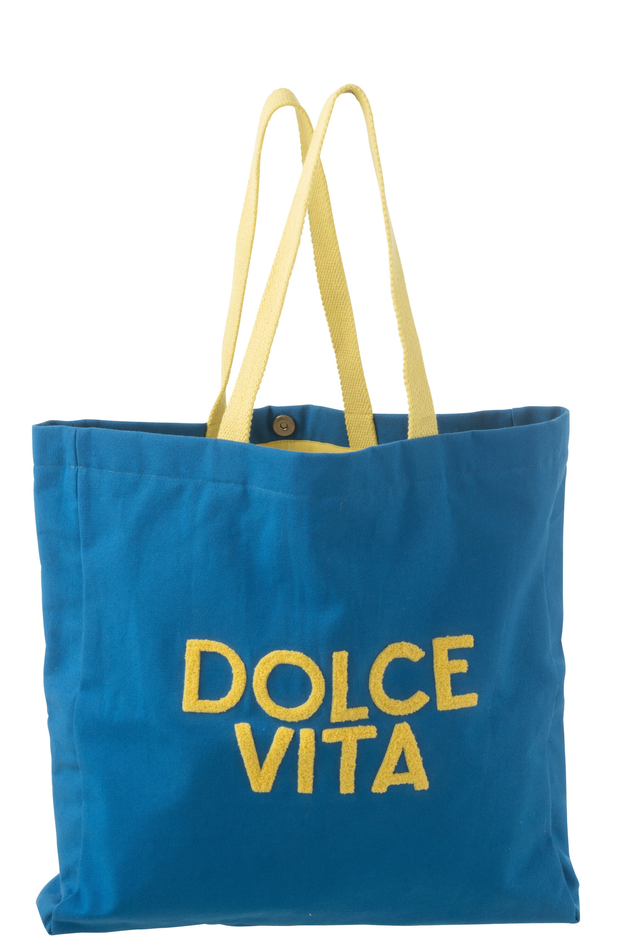 Shoppertas Dolce Vita Katoen Blauw/Geel