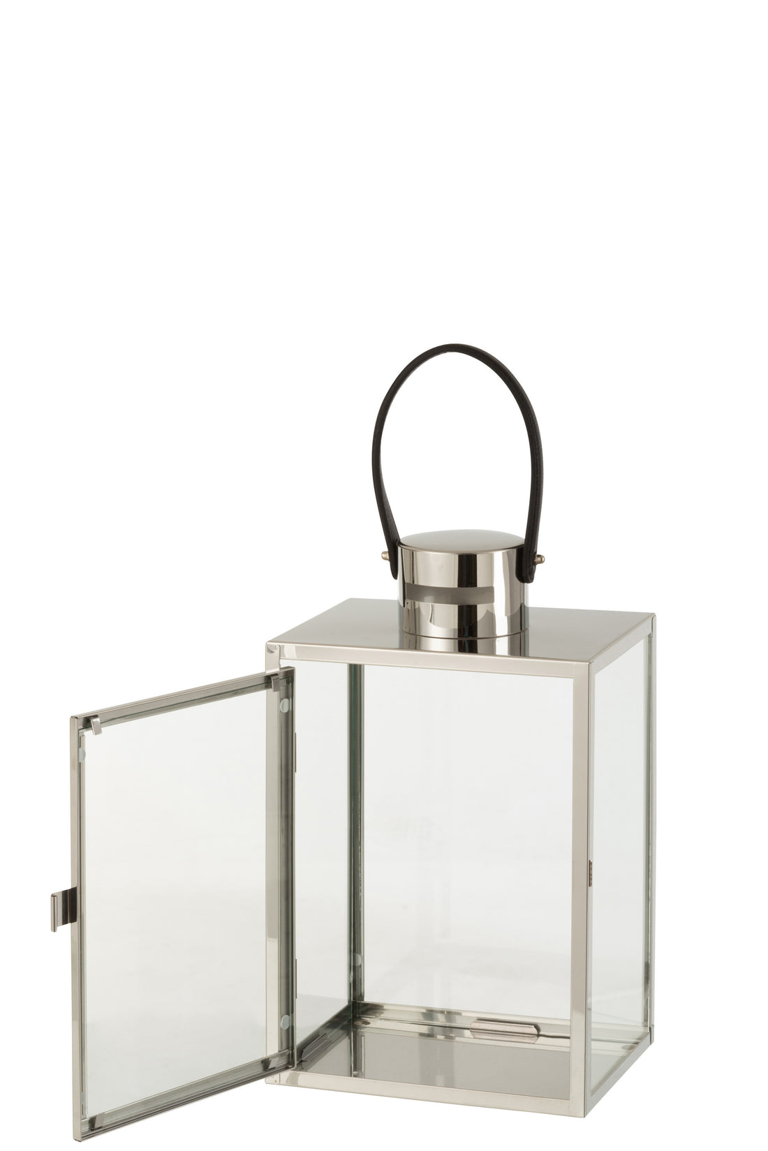 J-Line lantaarn Rechthoek - metaal/glas - zilver