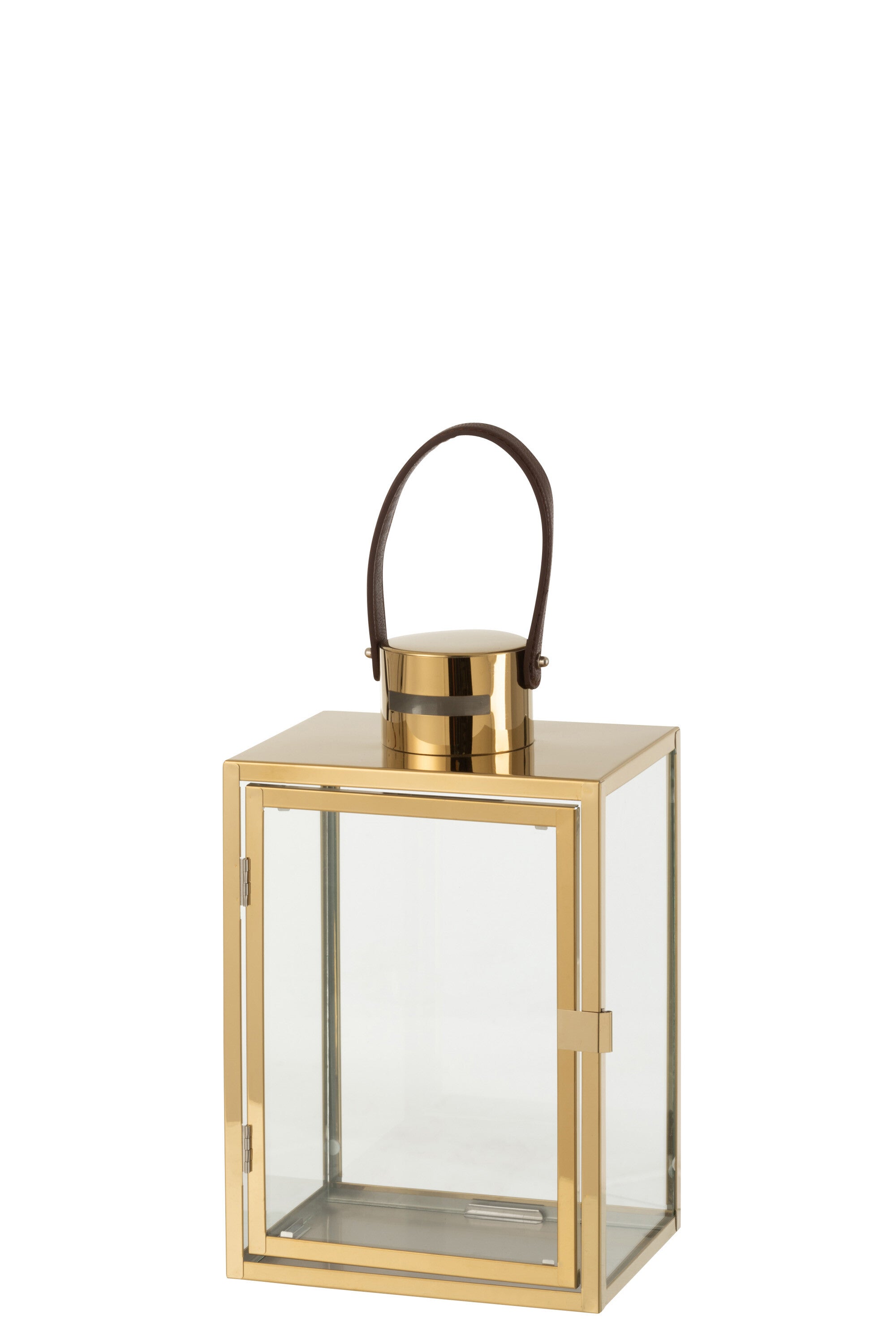 Lantaarn Rechthoek Metaal/Glas Goud