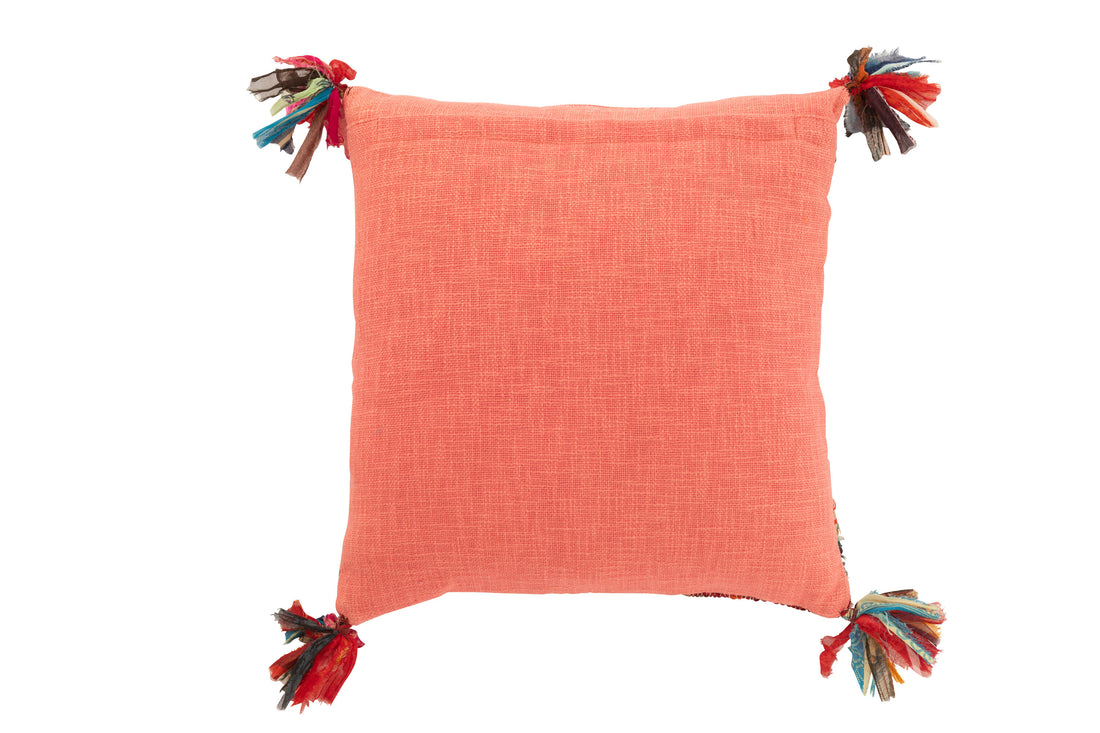 Kussen Chindi Kwastjes Katoen/Polyester Roze