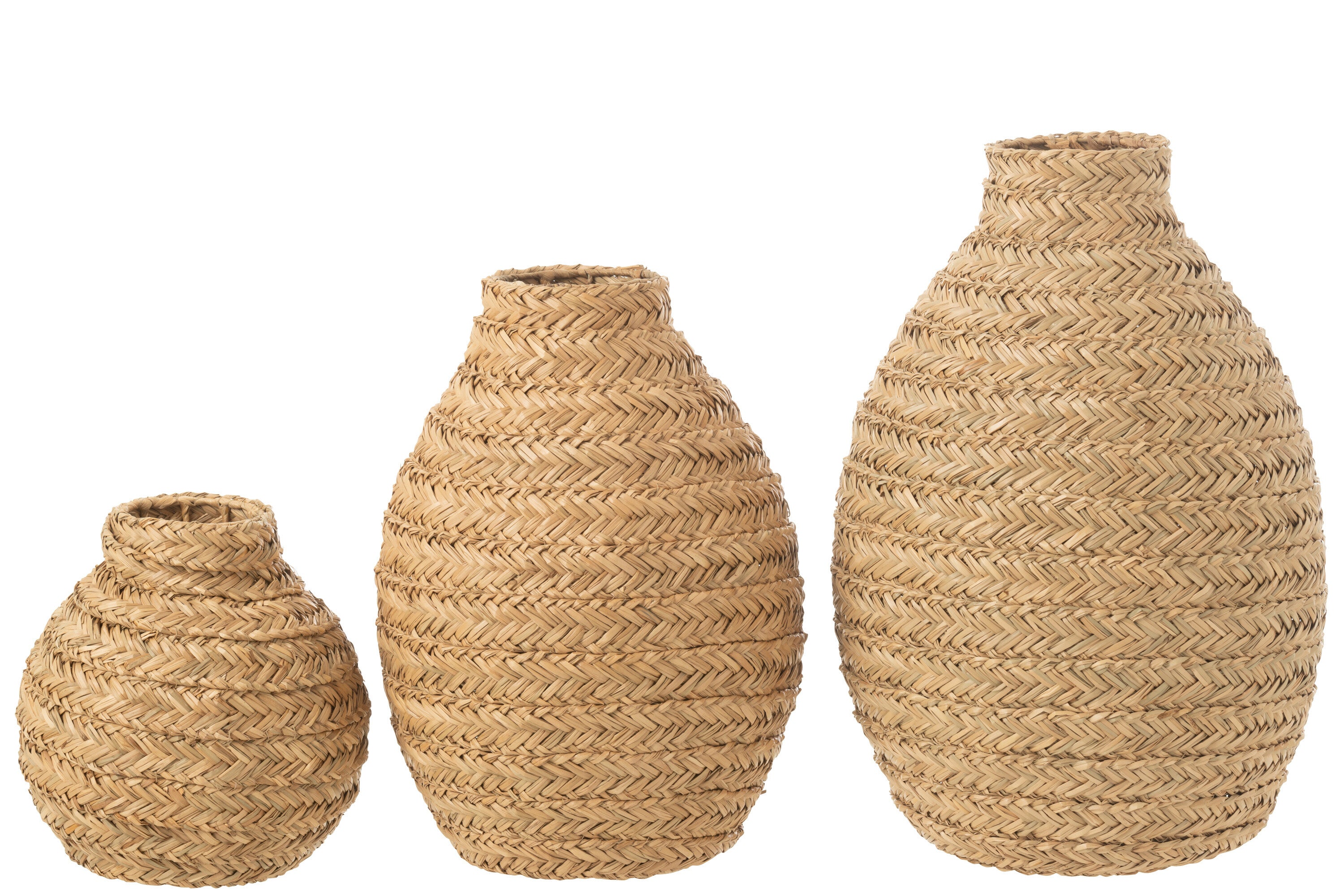 Vaas Gevlochten Zeegras Natuurlijk Groot