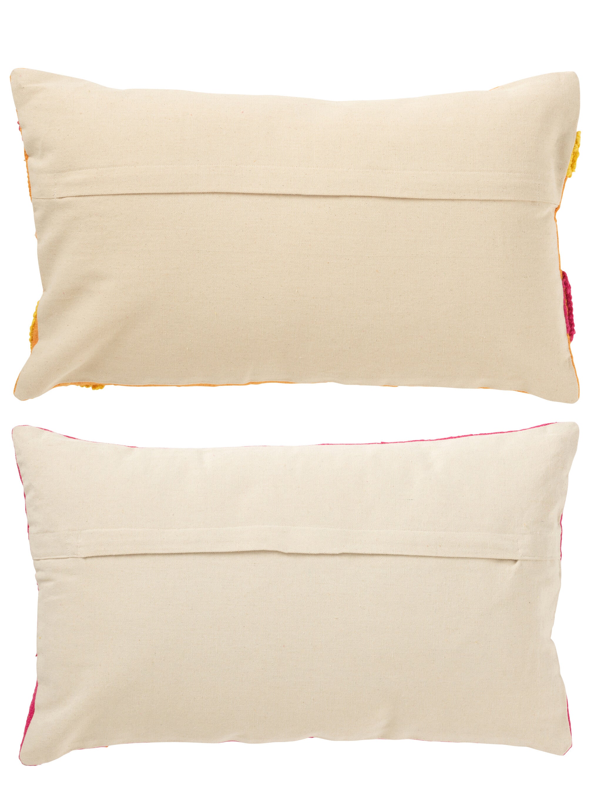 Kussen Rechthoek Borduurwerk Bloem Katoenmix Assortiment Van 2