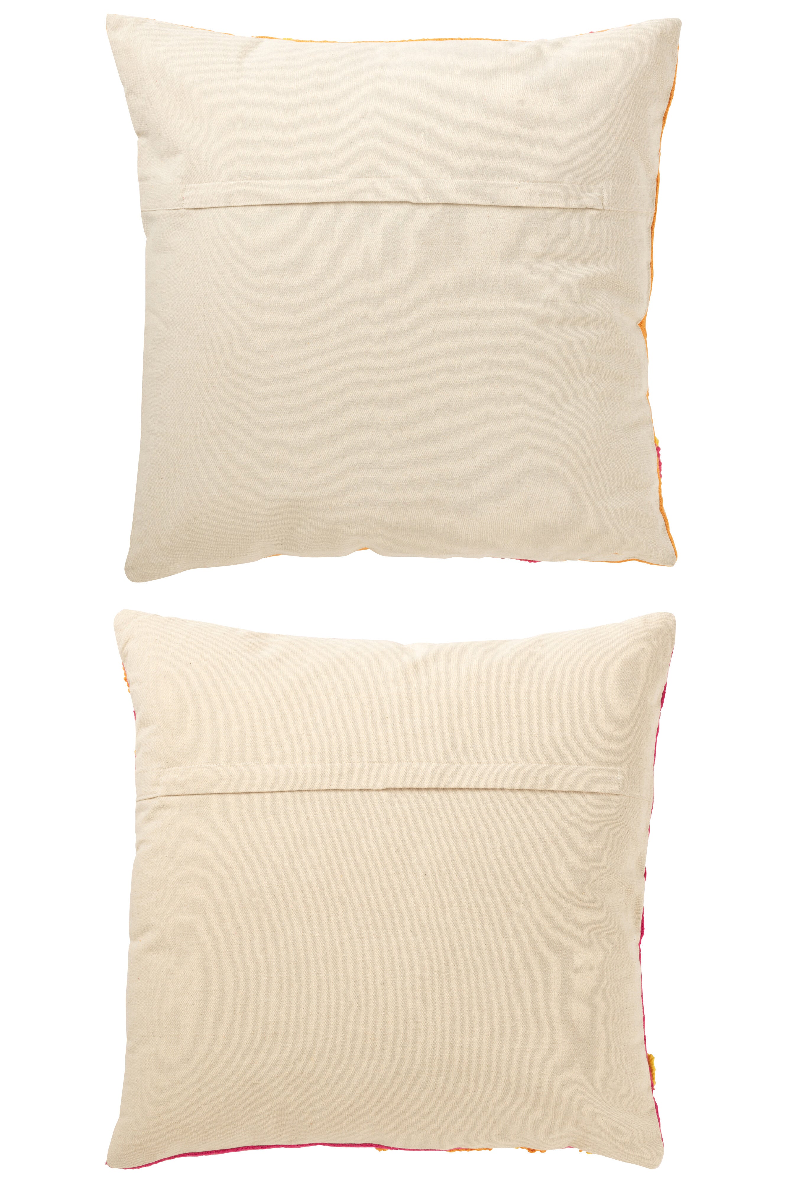 Kussen Vierkant Borduurwerk Bloemen Katoenmix Assortiment Van 2