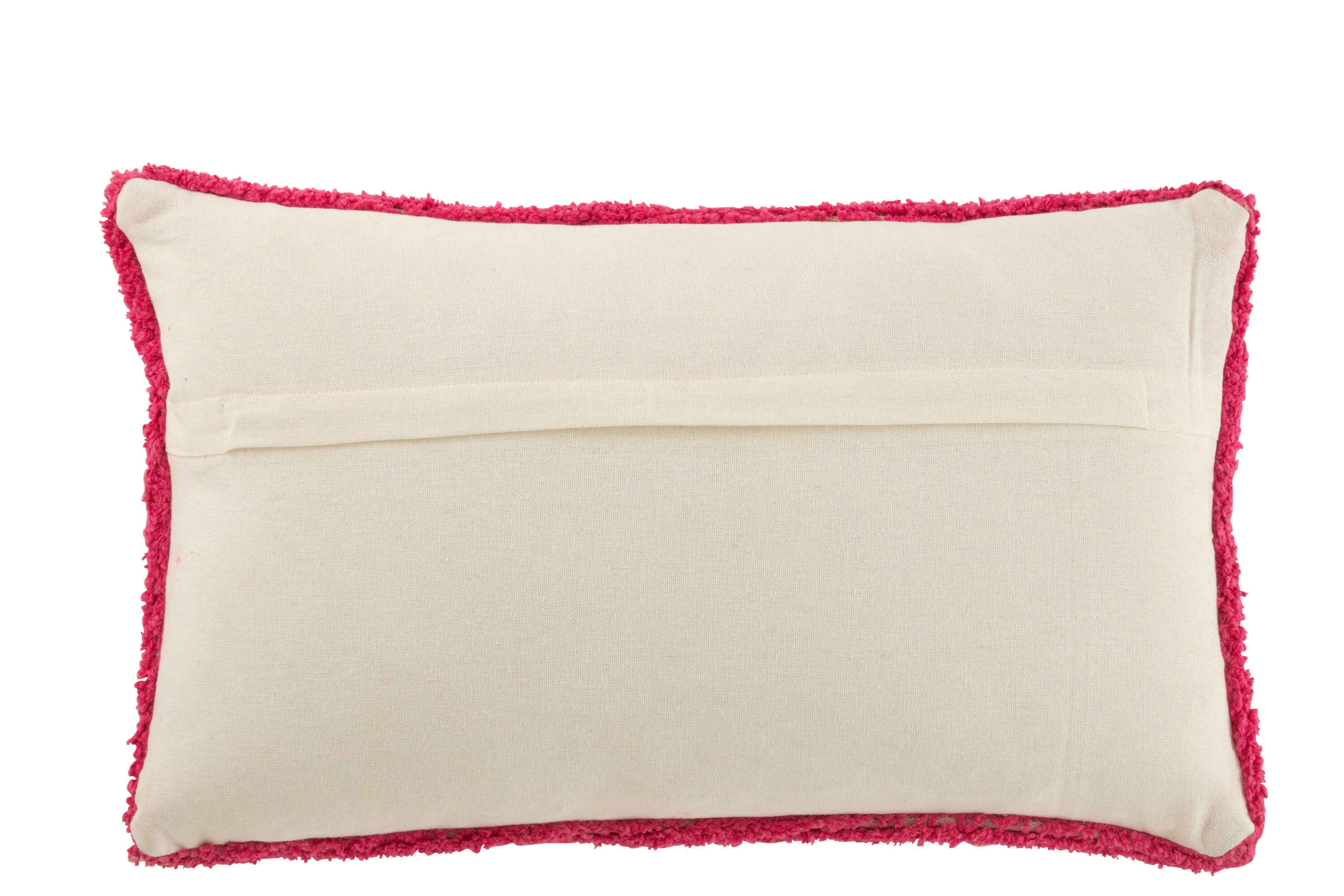 Kussen Ciao met knoopjes van katoen in roze/wit.