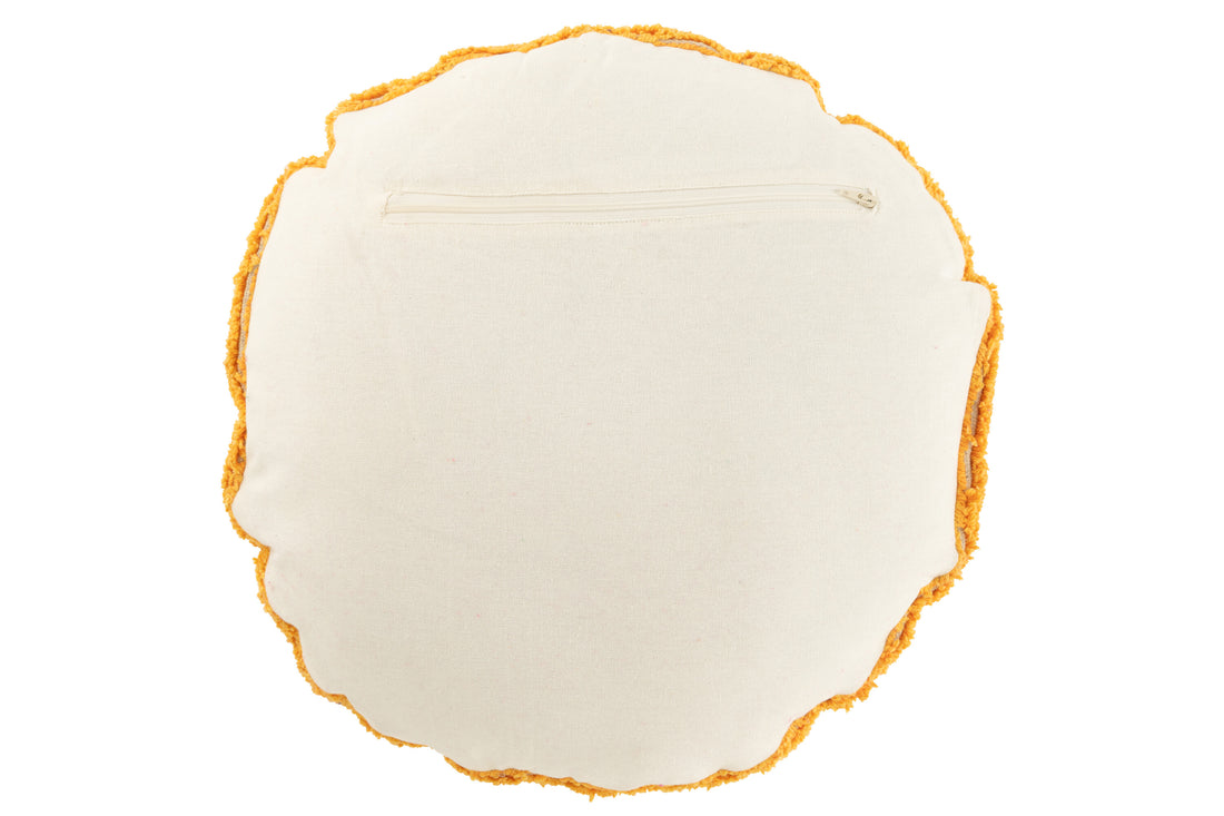 Kussen Smiley met knopen van katoen Oranje/Wit