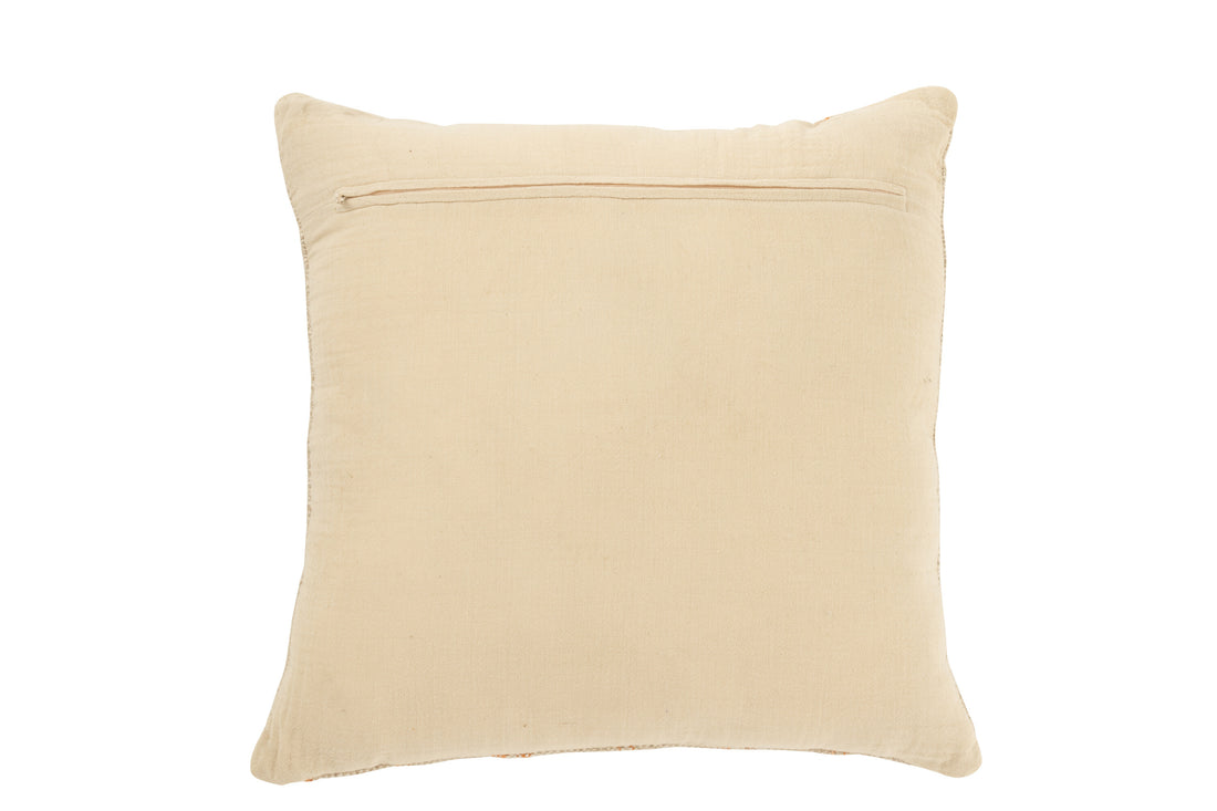 Kussen Vierkant Strepen Linnen/Katoen Beige/Roest