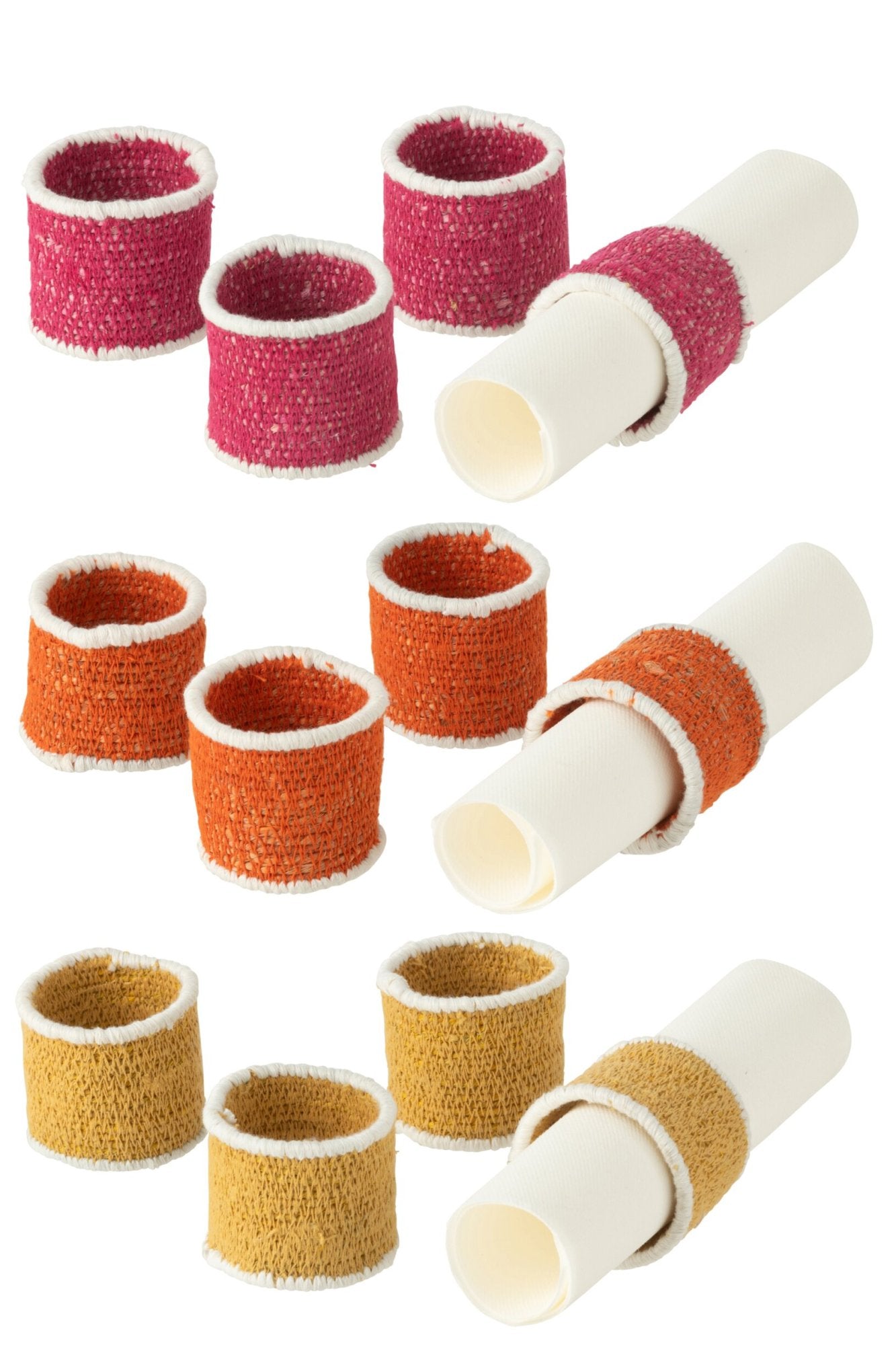 Servetring Zeegras Roze/Oranje/Geel Assortiment Van 3