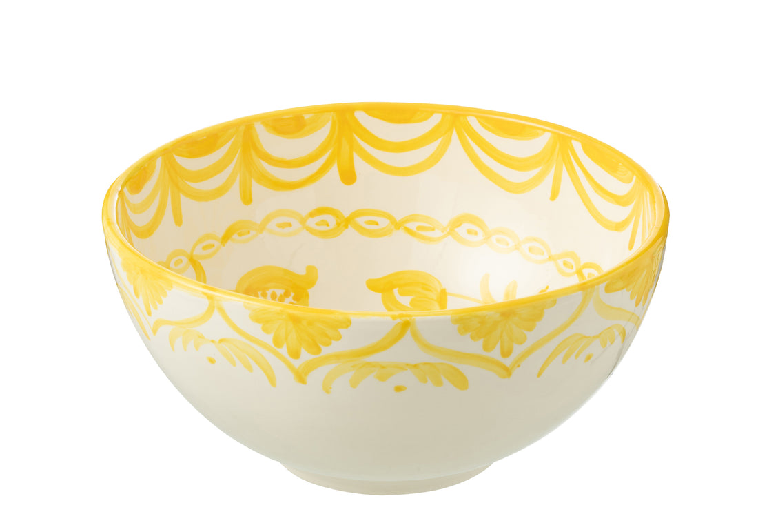 Kom Granada High Ceramic White/Yellow Large
