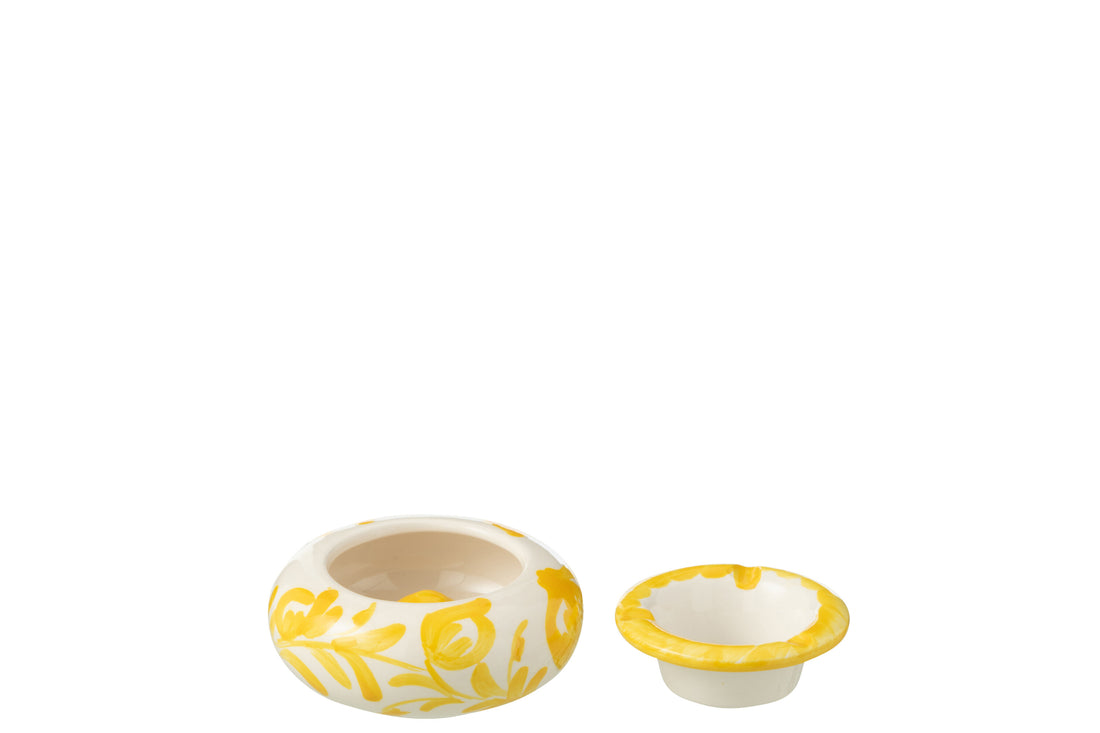 Asbak Granada Keramiek Wit/Geel Klein