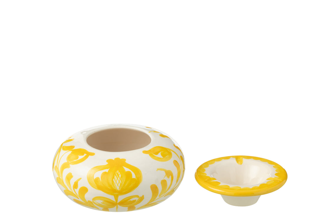 Asbak Granada Keramiek Wit/Geel Groot