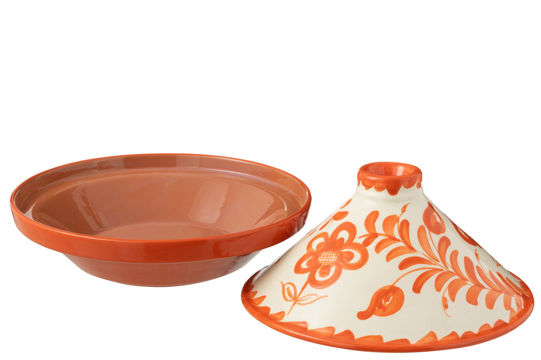 Tagine Granada Keramiek Wit/Oranje