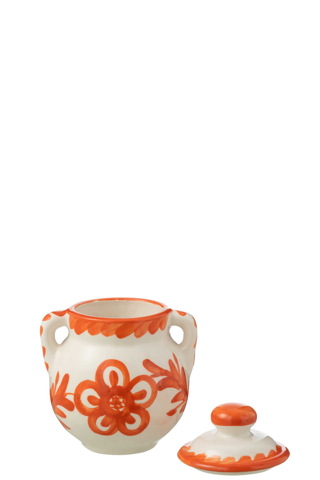 Pot Granada Keramiek Wit/Oranje