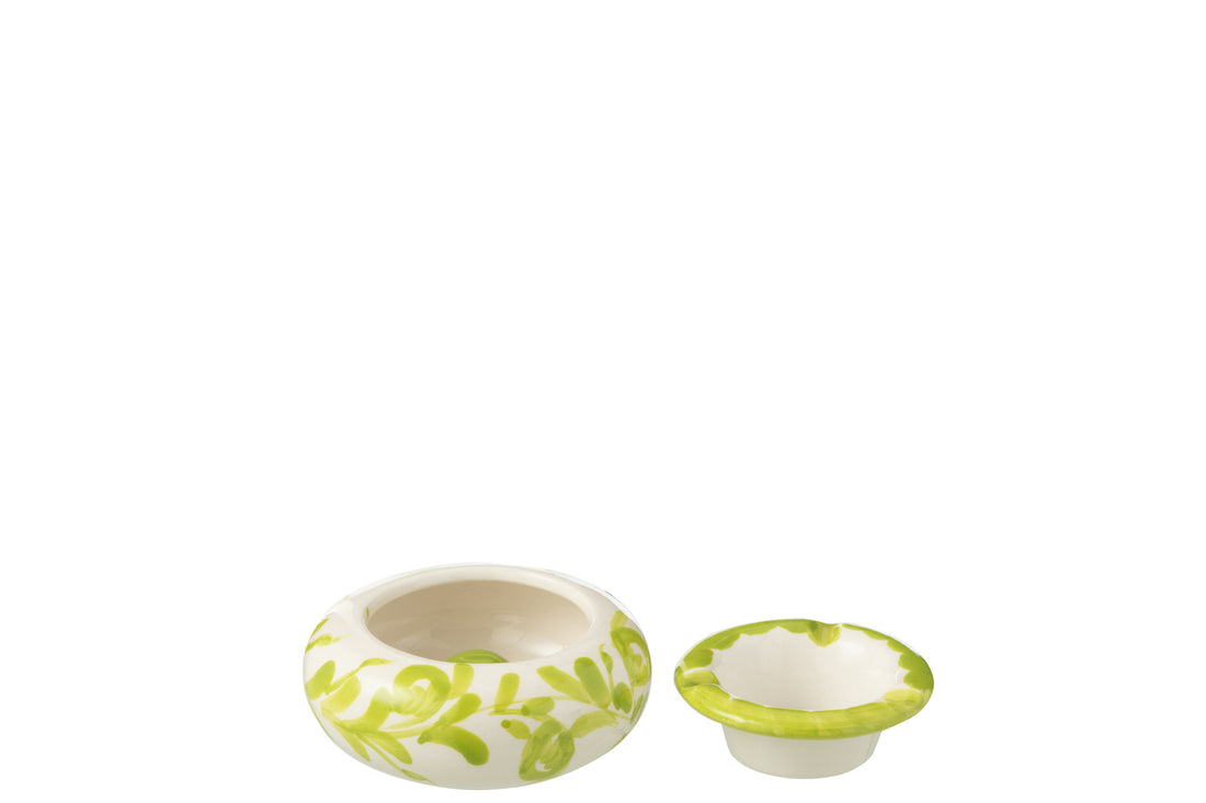 Asbak Granada Keramiek Wit/Groen Klein