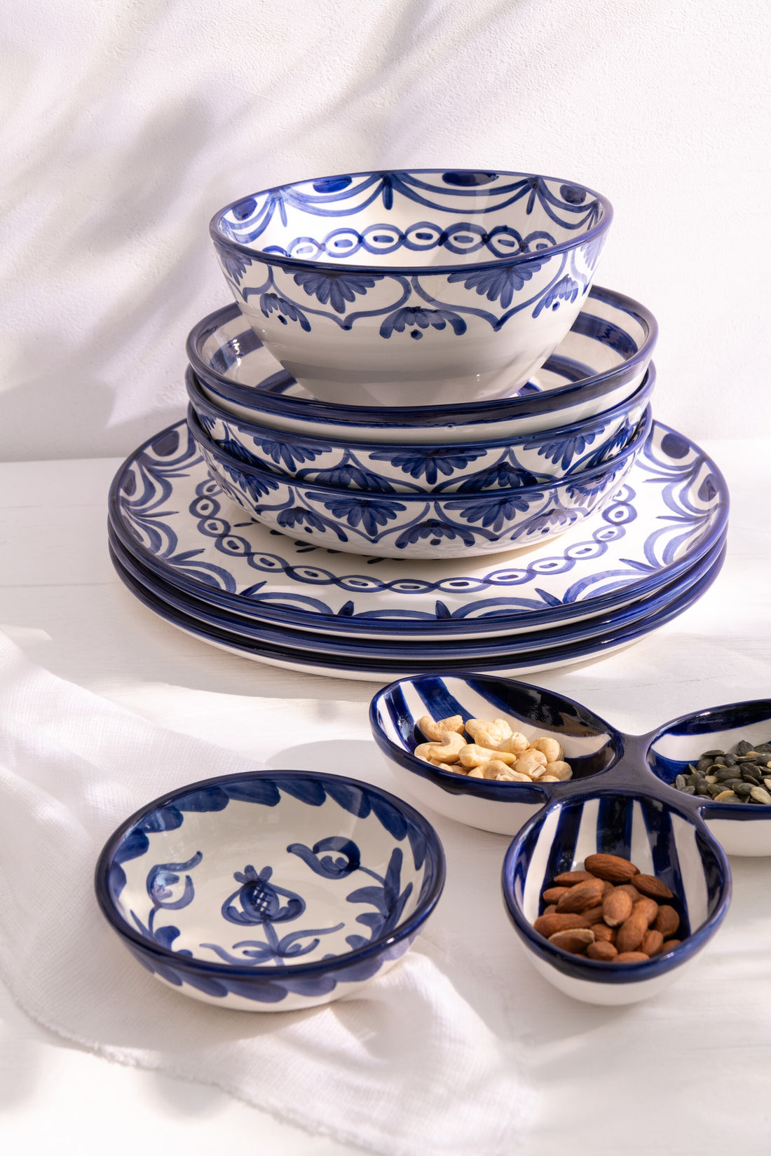 Apero Schotel Granada Klaver Keramiek Wit Kobalt/Blauw