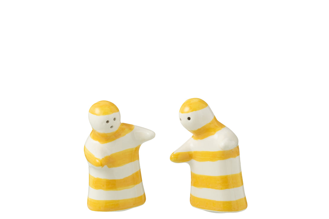 Zout&Peper Granada Strepen Keramiek Wit/Geel