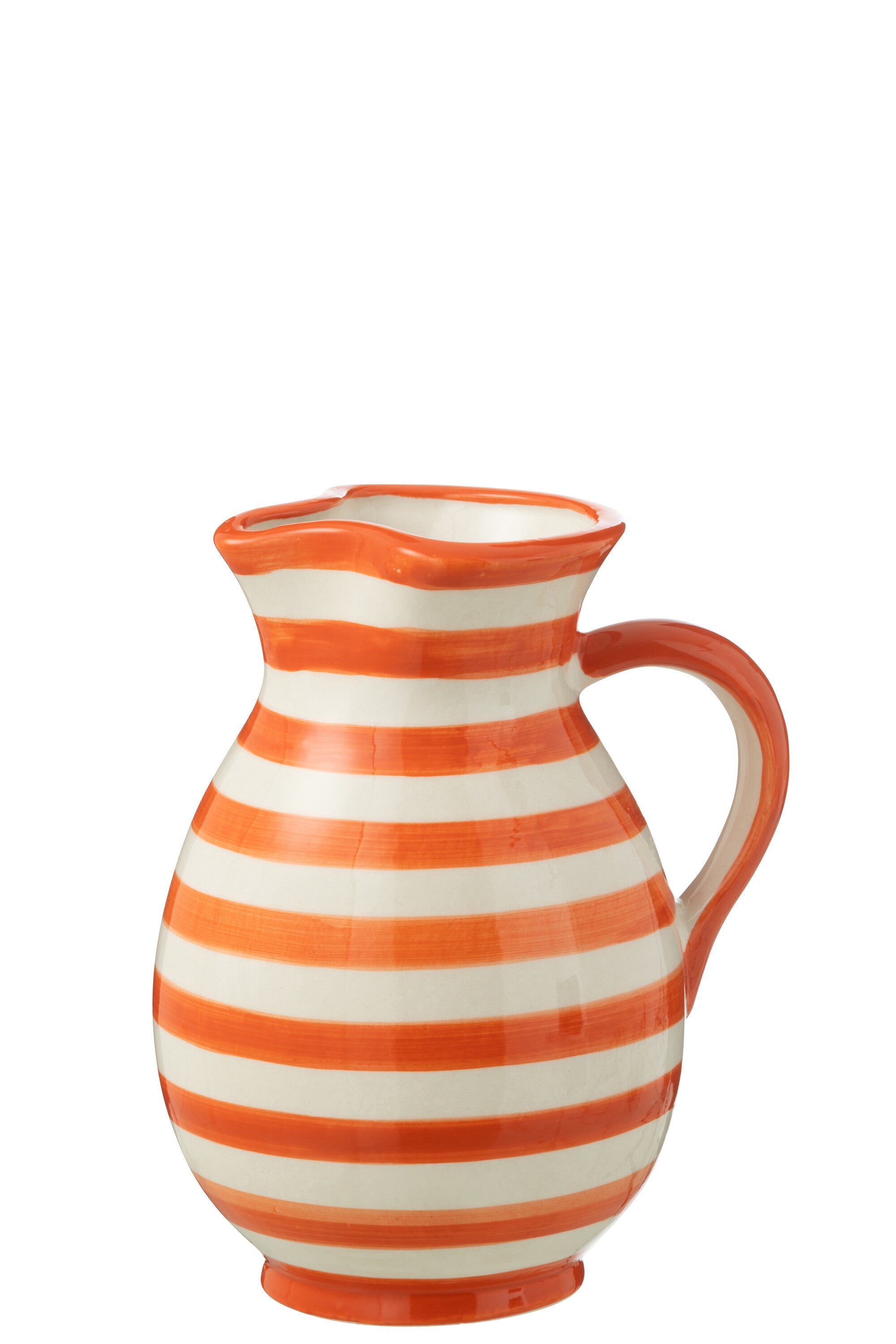 Kan Granada Strepen Keramische Wit/Oranje Medium