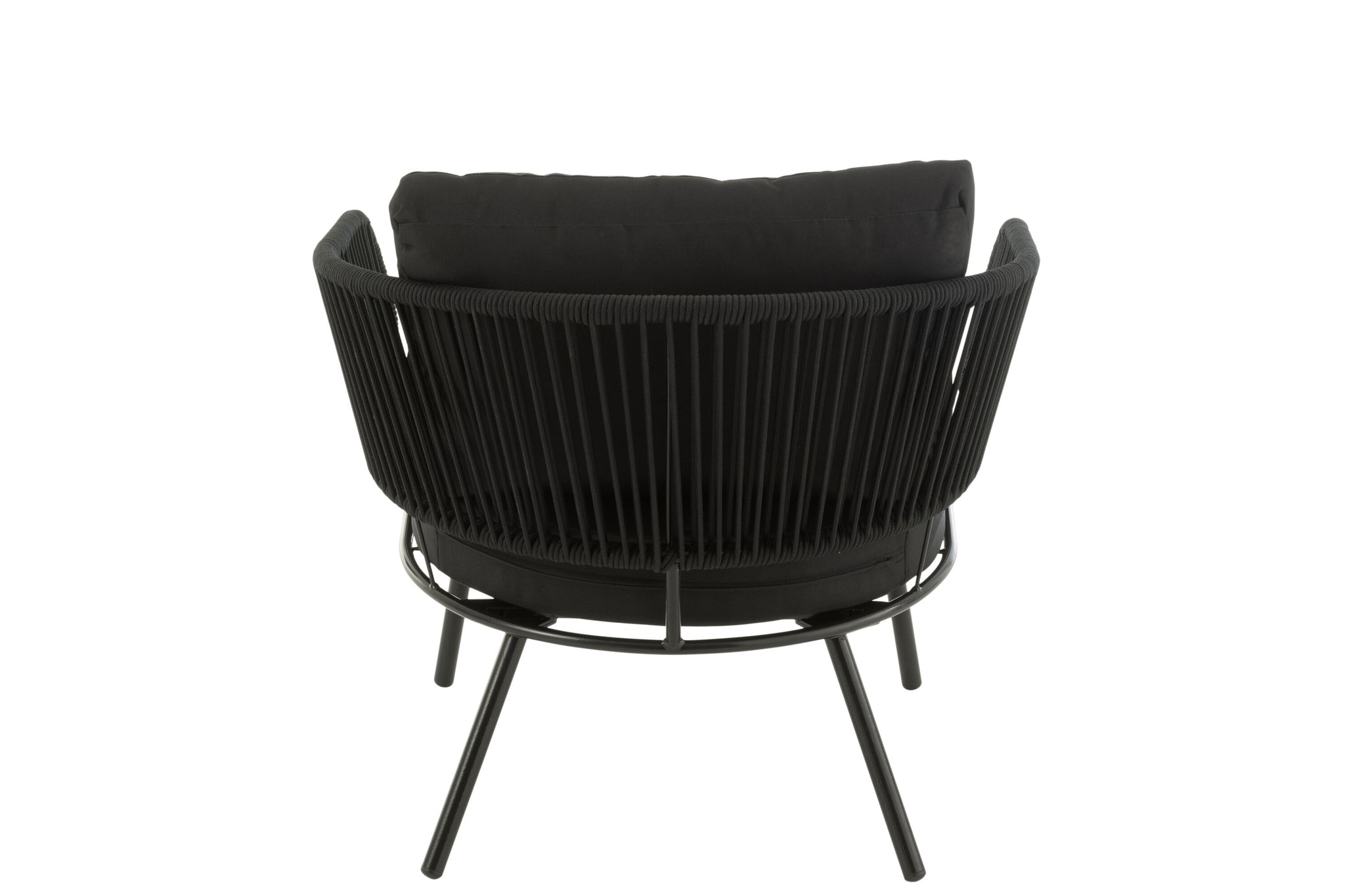 Set van 3 stoelen Poa Staal/Rattan Zwart