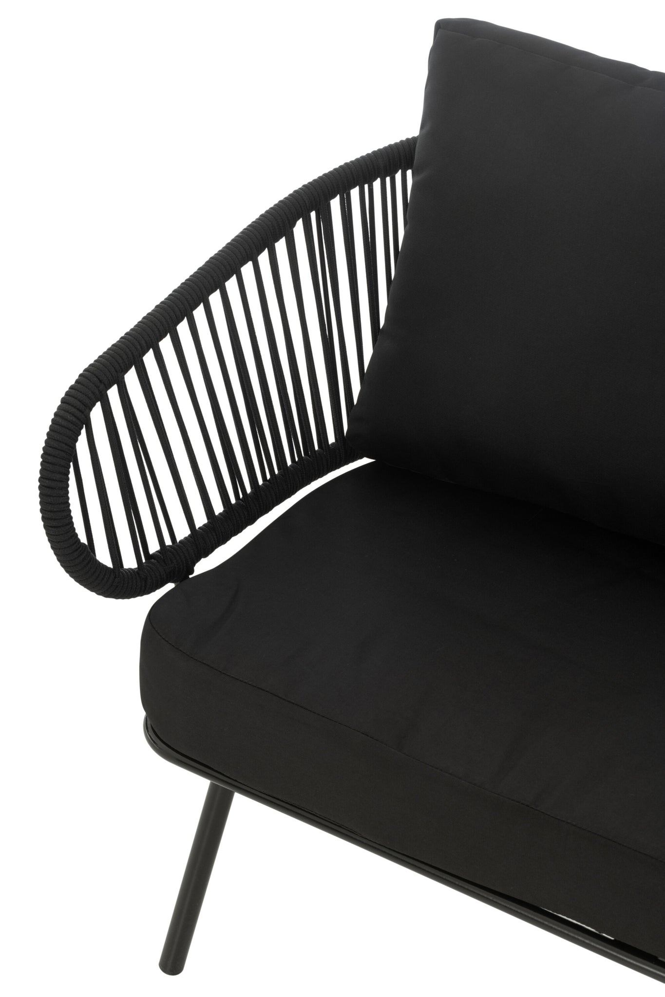 Set van 3 stoelen Poa Staal/Rattan Zwart