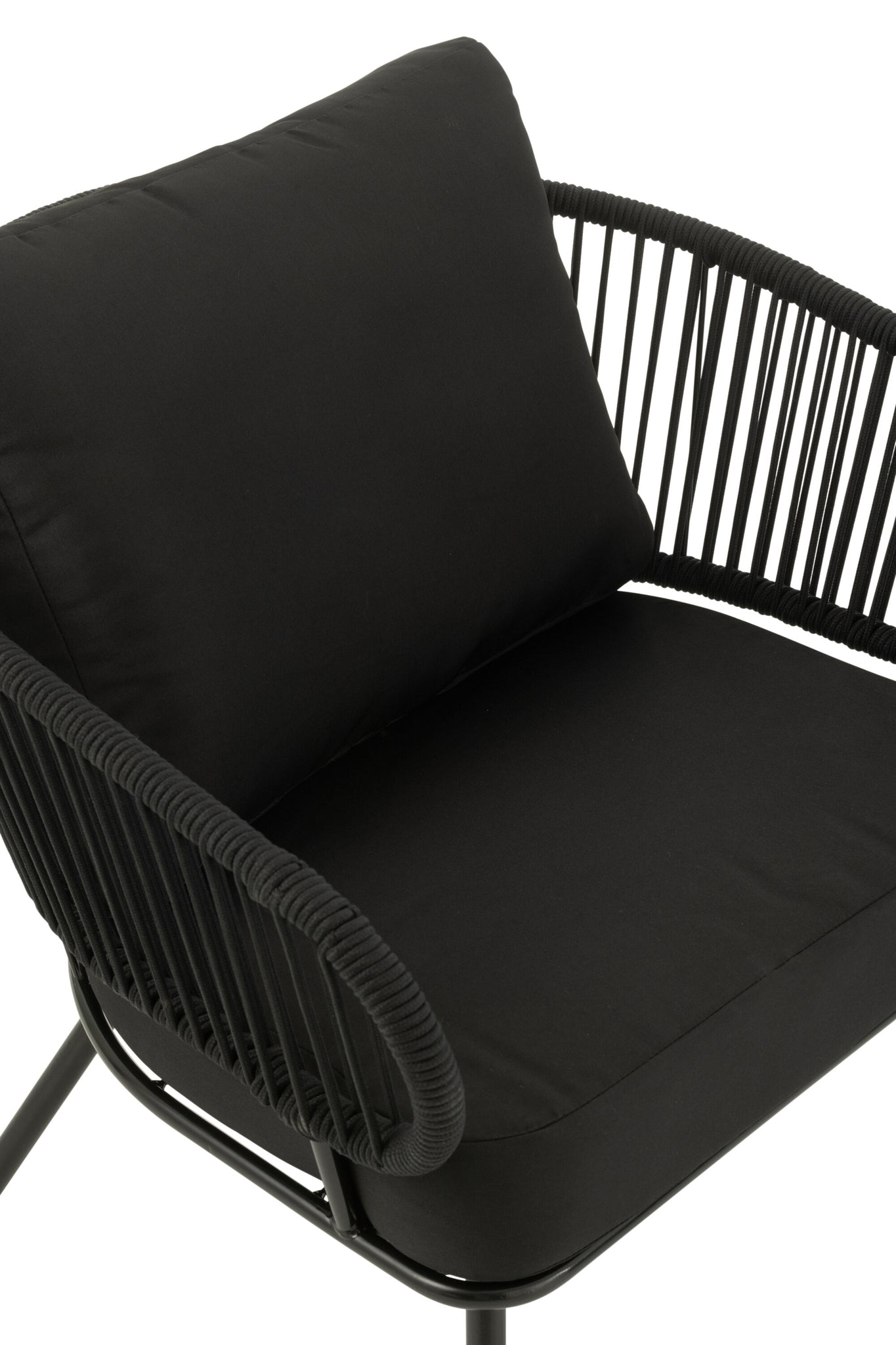 Set van 3 stoelen Poa Staal/Rattan Zwart