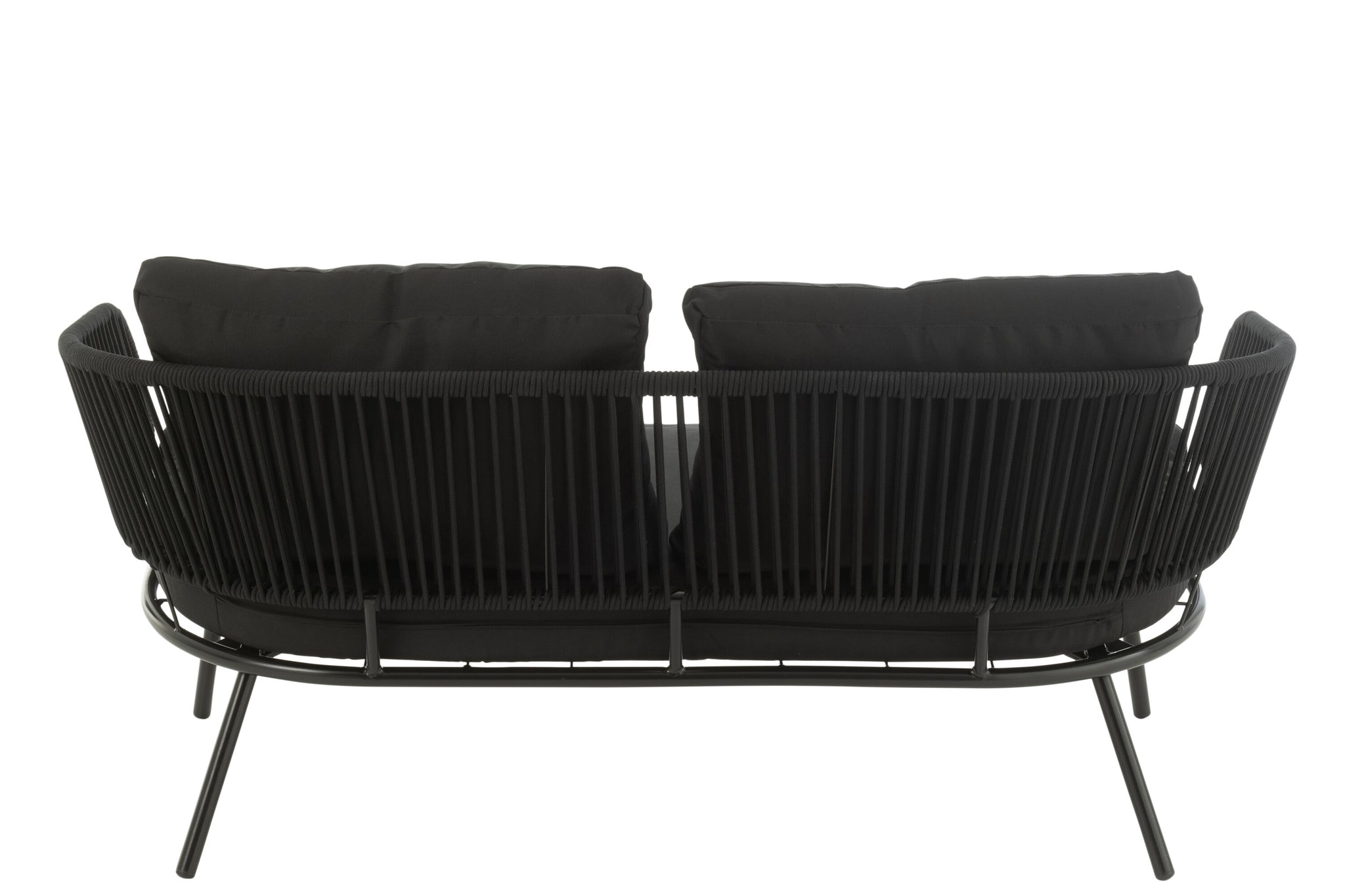Set van 3 stoelen Poa Staal/Rattan Zwart
