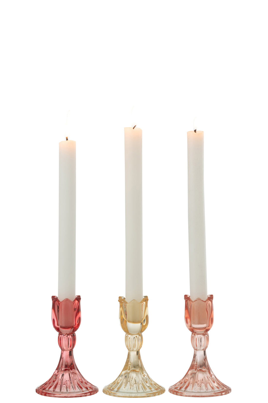 Kaarsenhouder Tulp Warm Glas Mix Assortiment Van 3