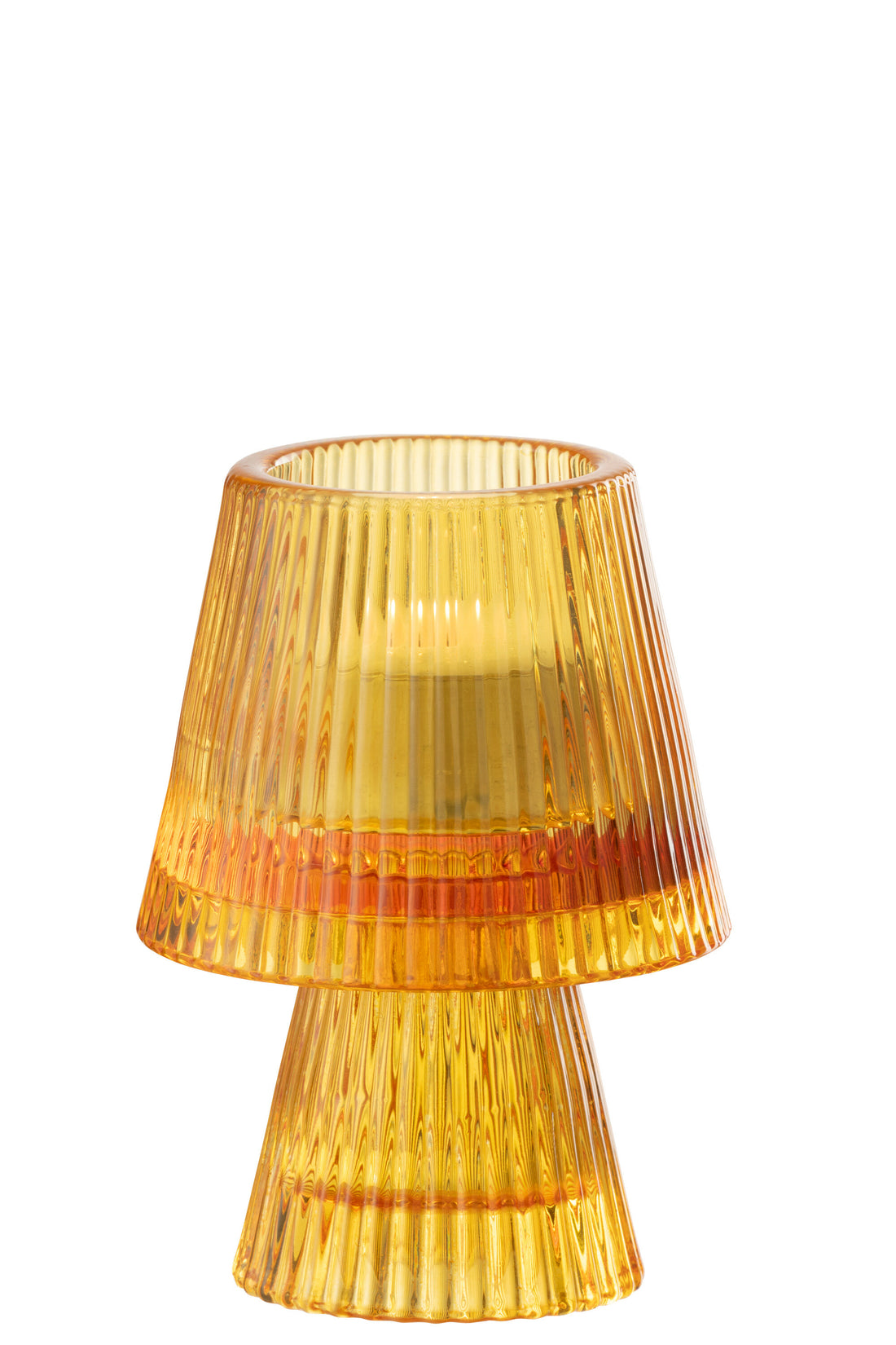 Kaarsenhouder Hoed Glas Oranje