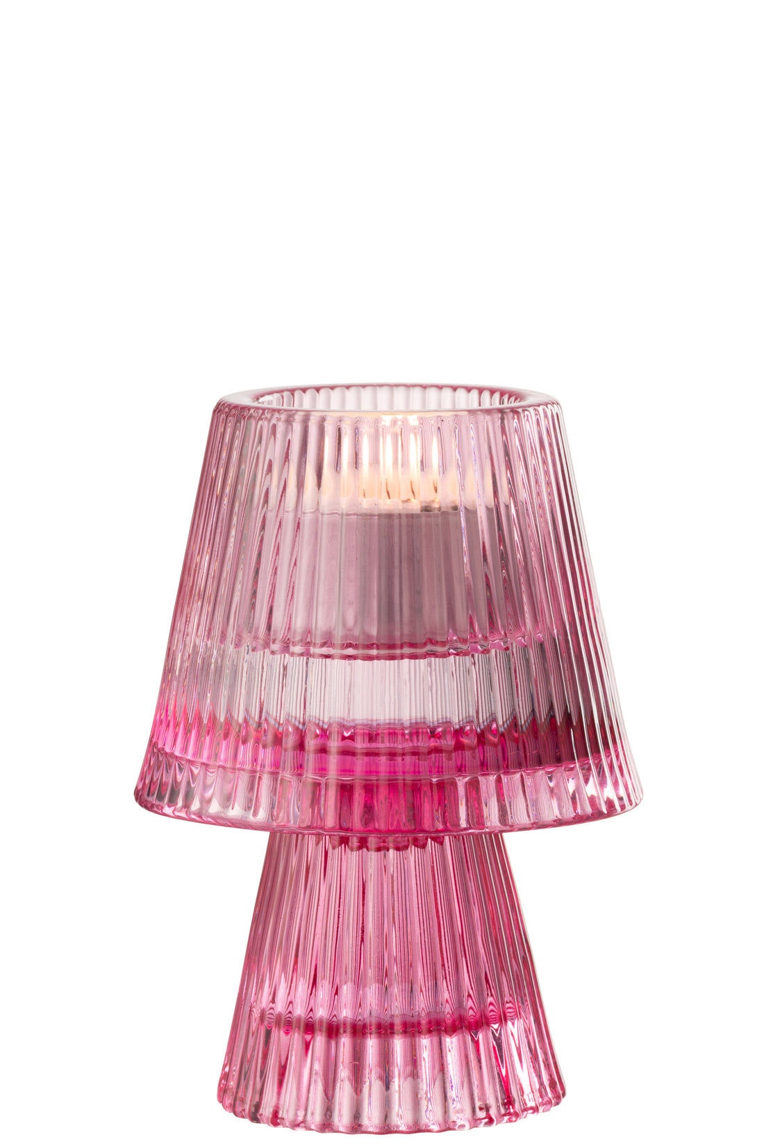 Kaarsenhouder Hoed Glas Fuchsia