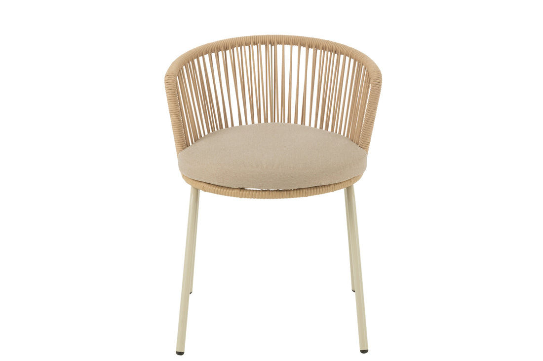 Stoel Toa Staal/Touw Beige