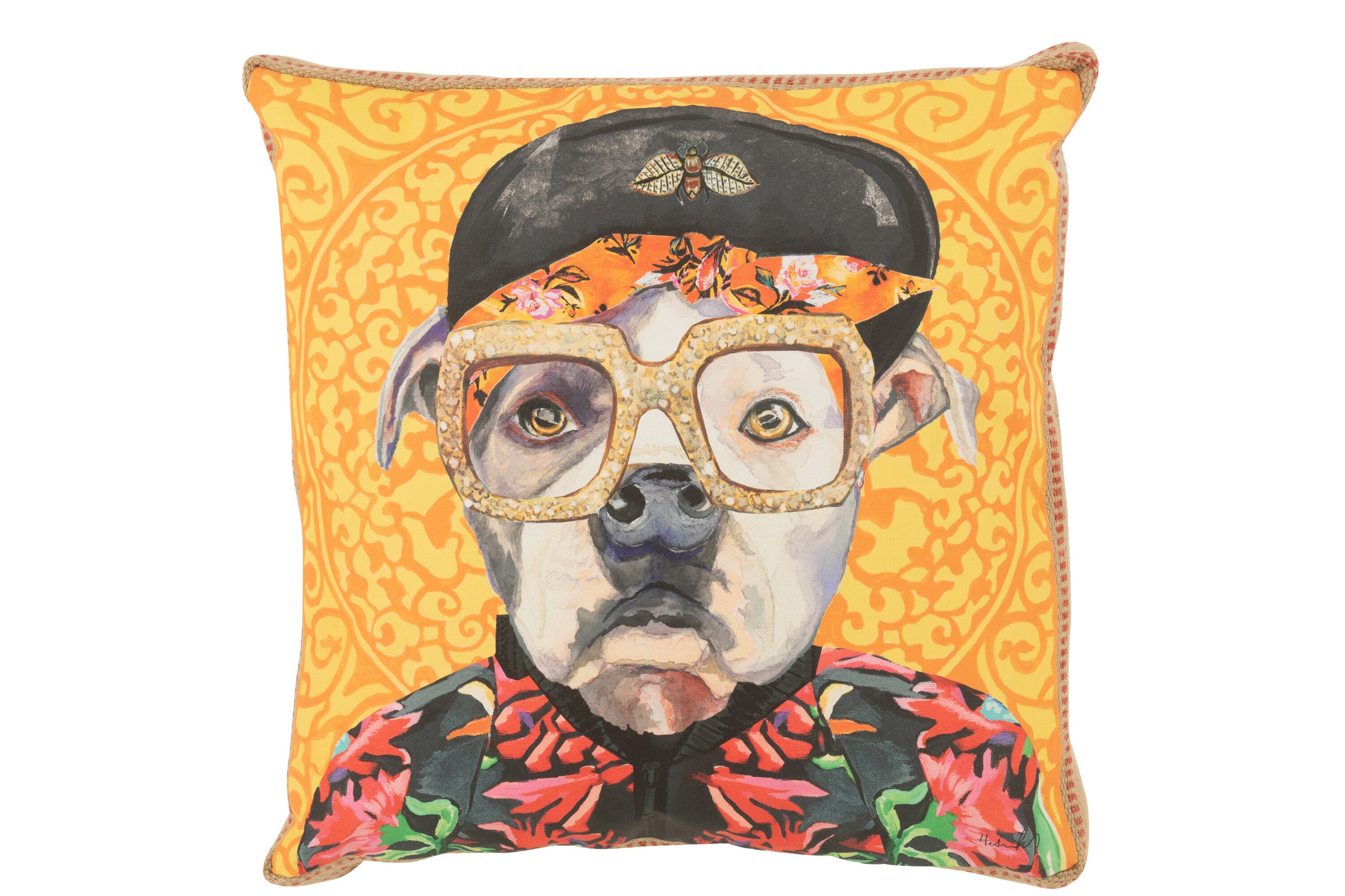 Kussen Hond Popart Polyester/Linnen Mix