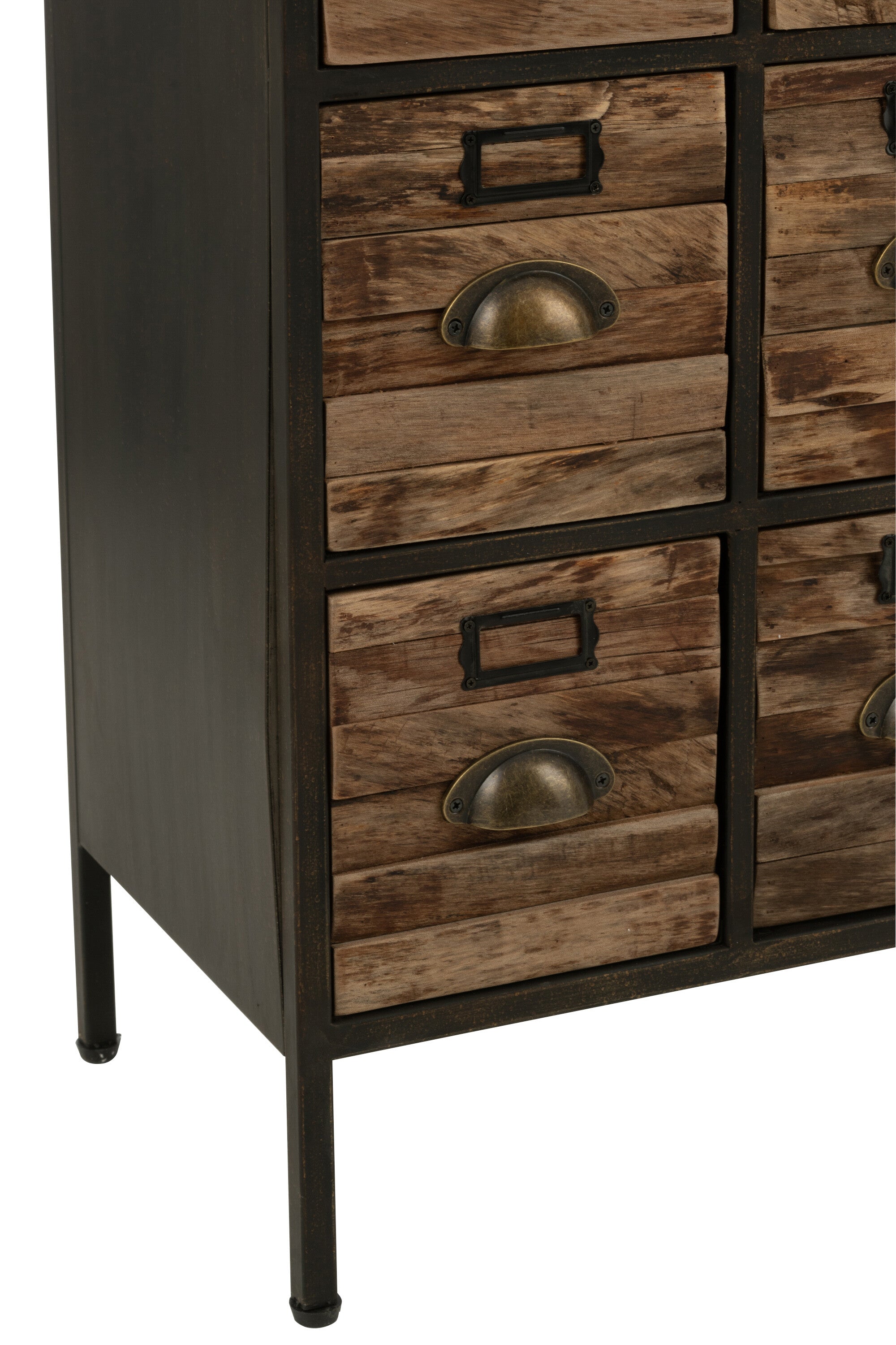 Kast 16 laden Hout/Metaal Bruin