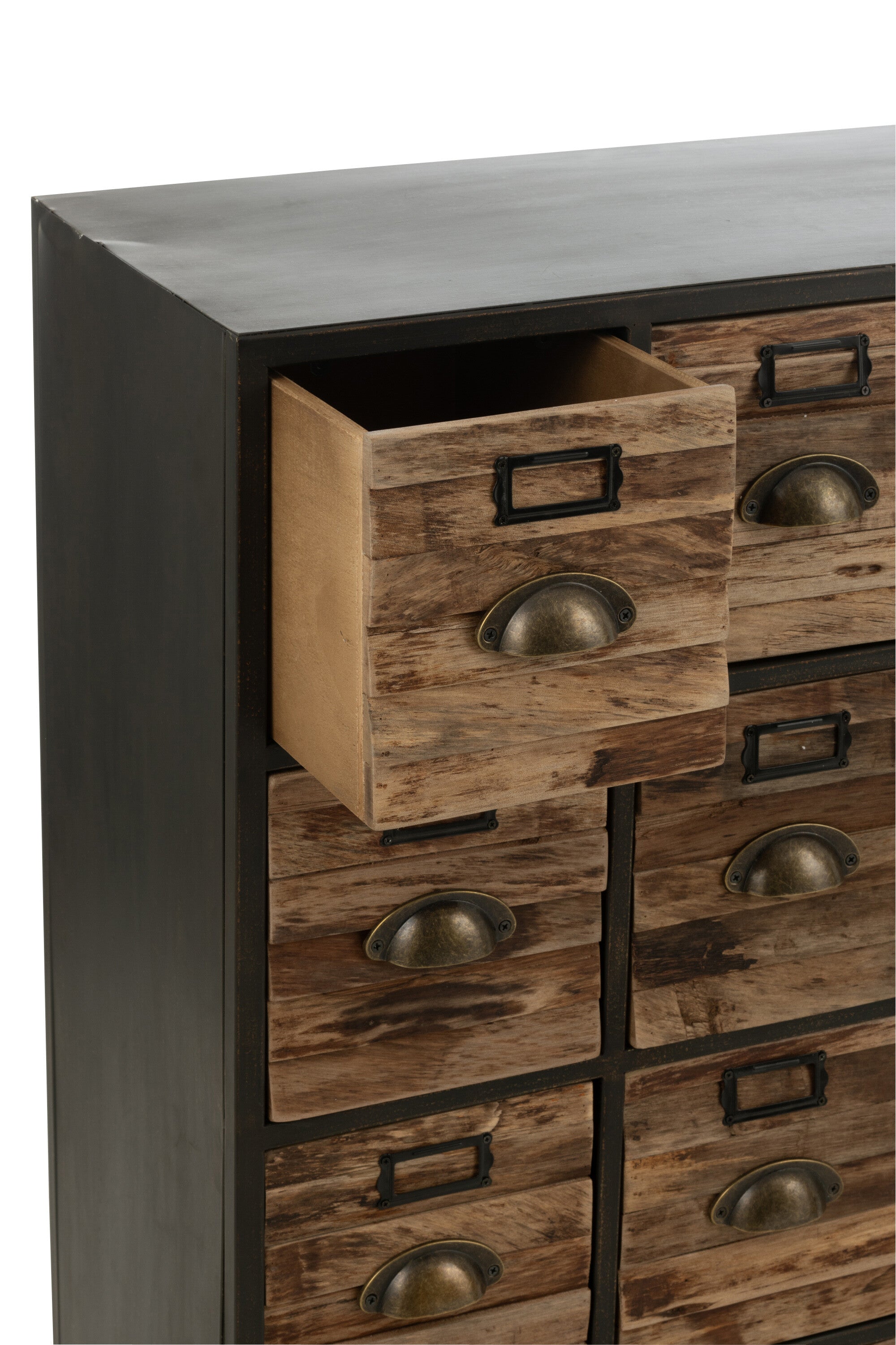 Kast 16 laden Hout/Metaal Bruin