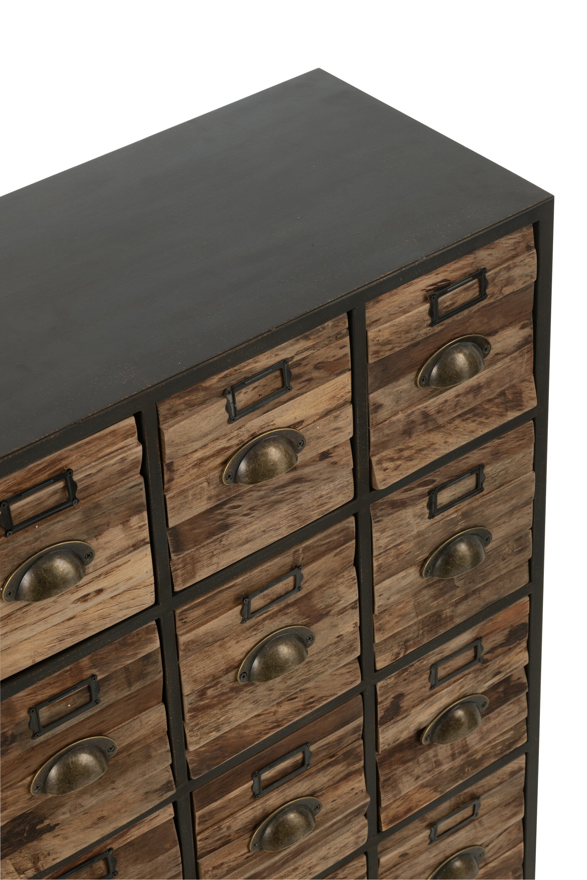 Kast 16 laden Hout/Metaal Bruin