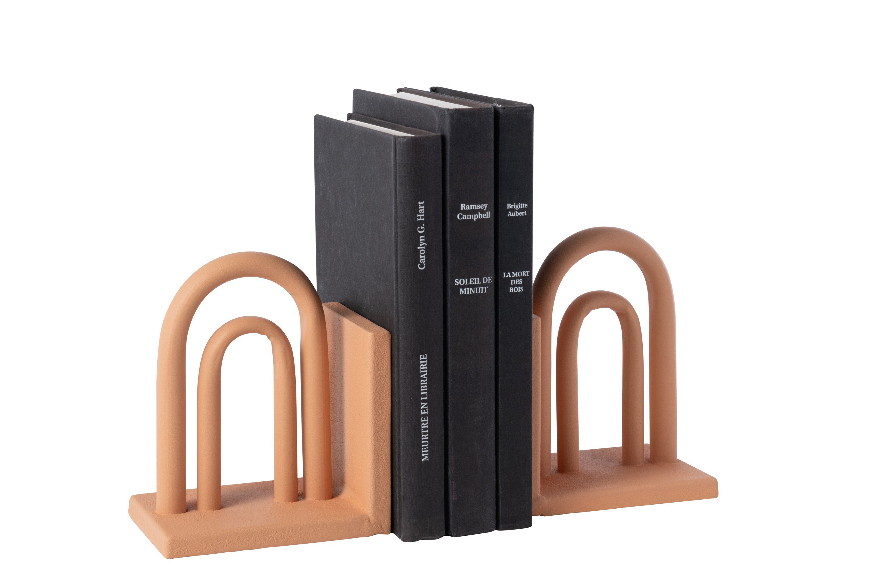 Set van 2 Boekensteunen Koli IJzer Bruin/Natuurlijk