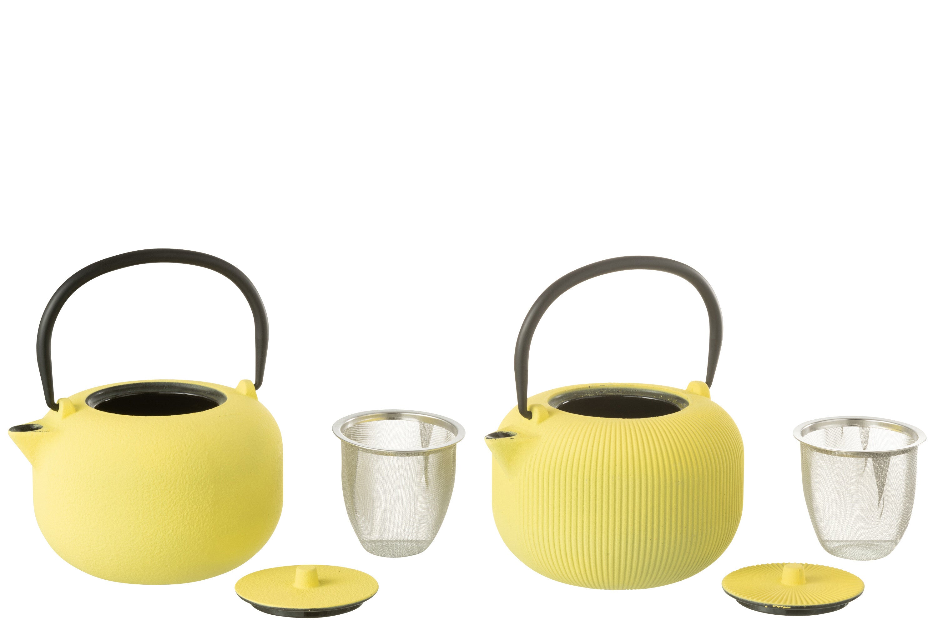 Doos van 1 theepot metaal geel assortiment 2