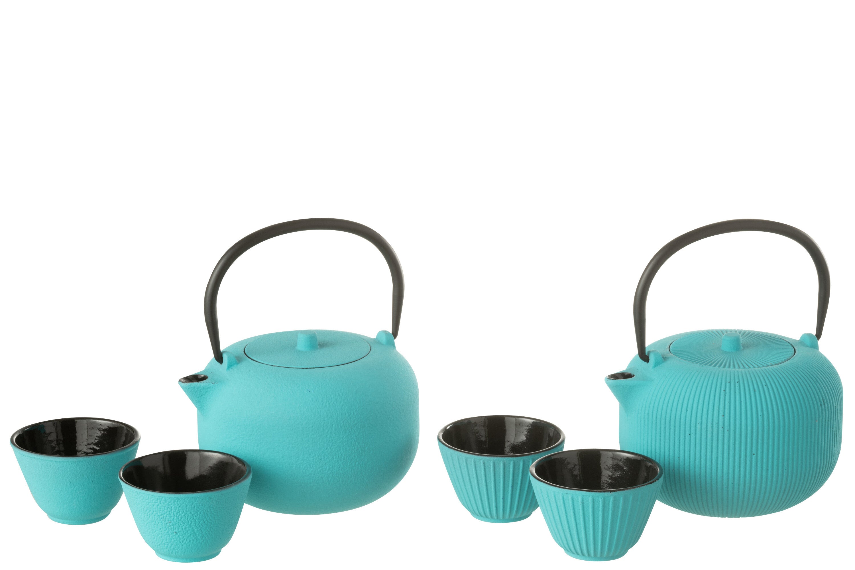 Doos van 1 theepot metaal blauw assortiment 2