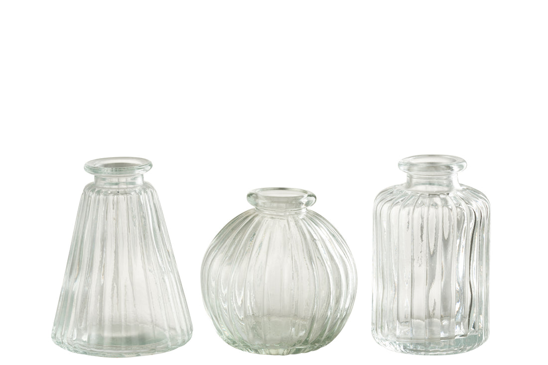 Vaas Tola Glas Transparant Assortiment Van 3