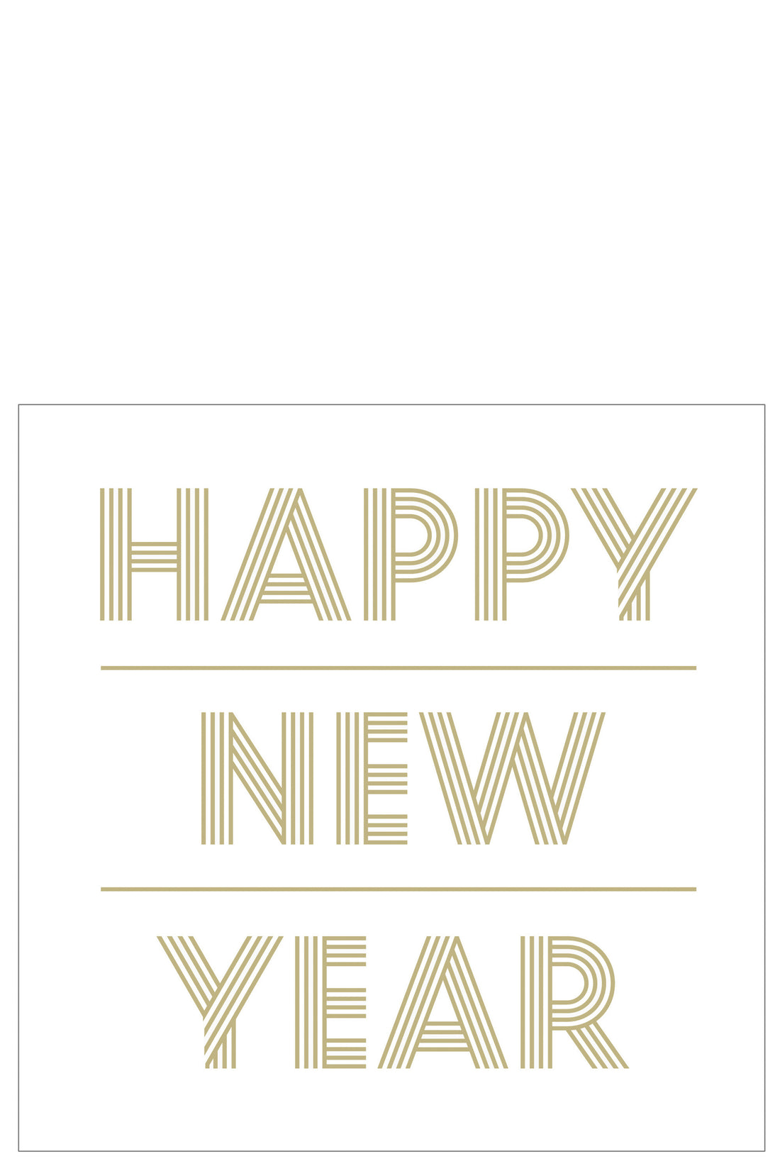 Stapel 20 servetten Gelukkig Nieuwjaar Papier Wit/Goud Groot