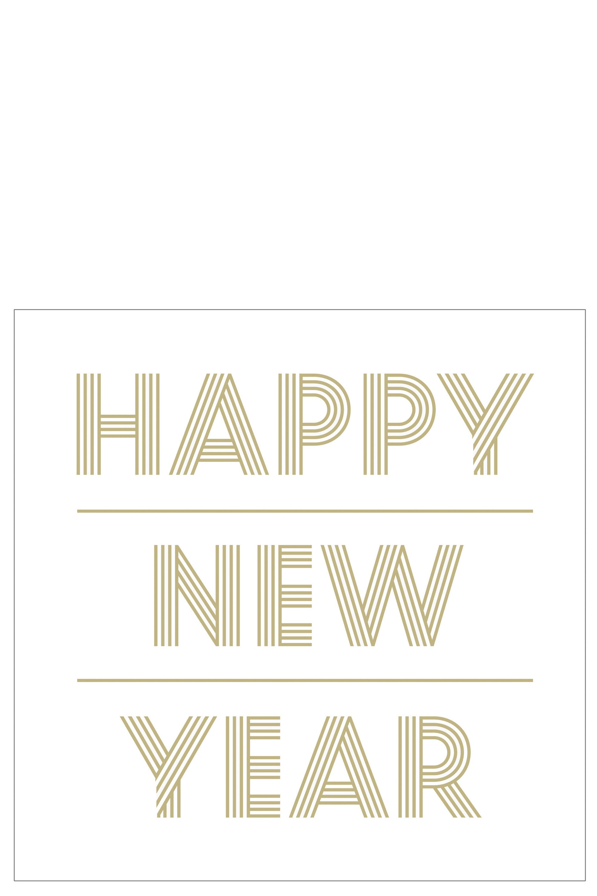 Stapel 20 servetten Gelukkig Nieuwjaar Papier Wit/Goud Groot