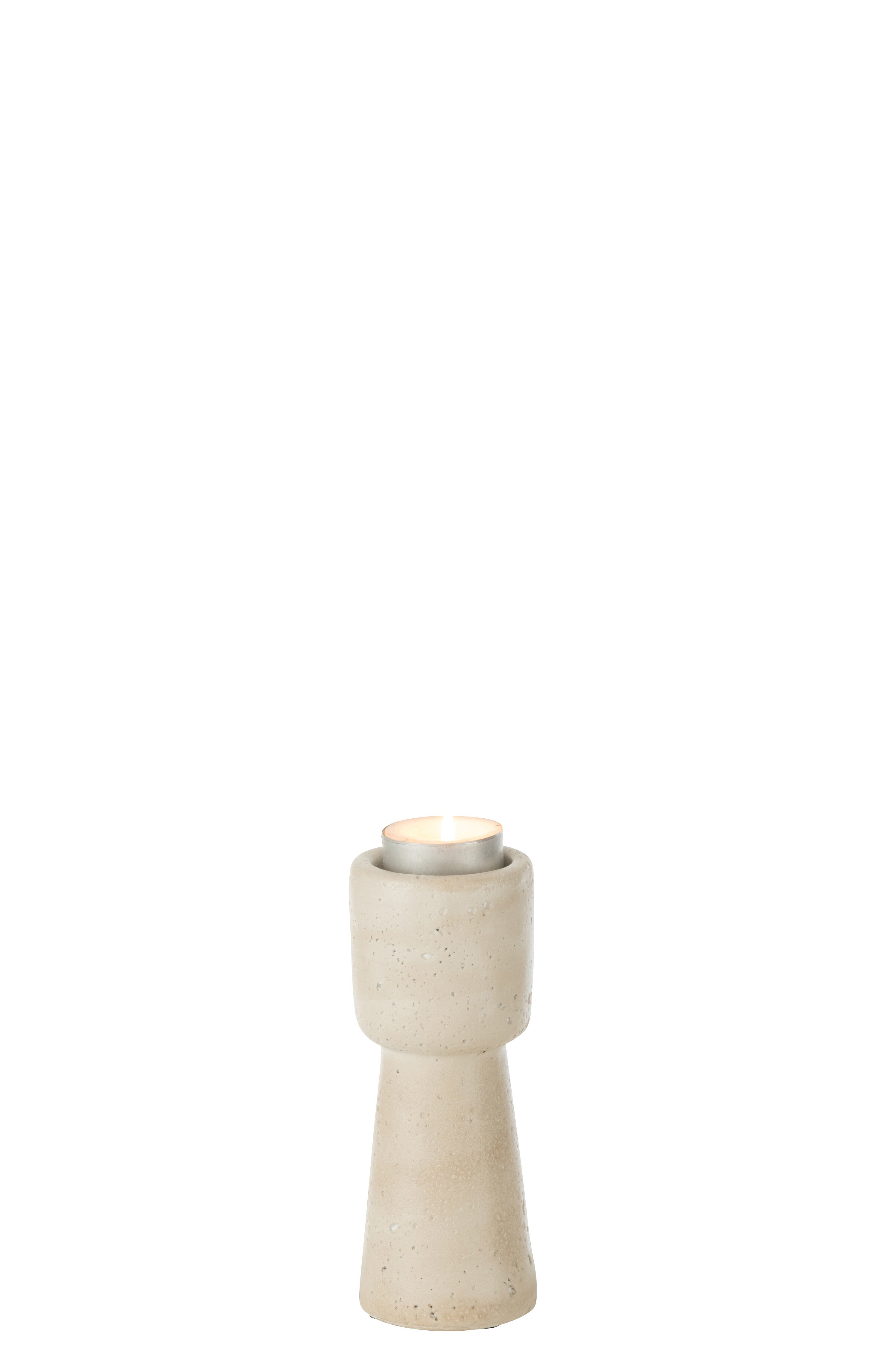 Kaarsenhouder Olina Cement Crème Klein